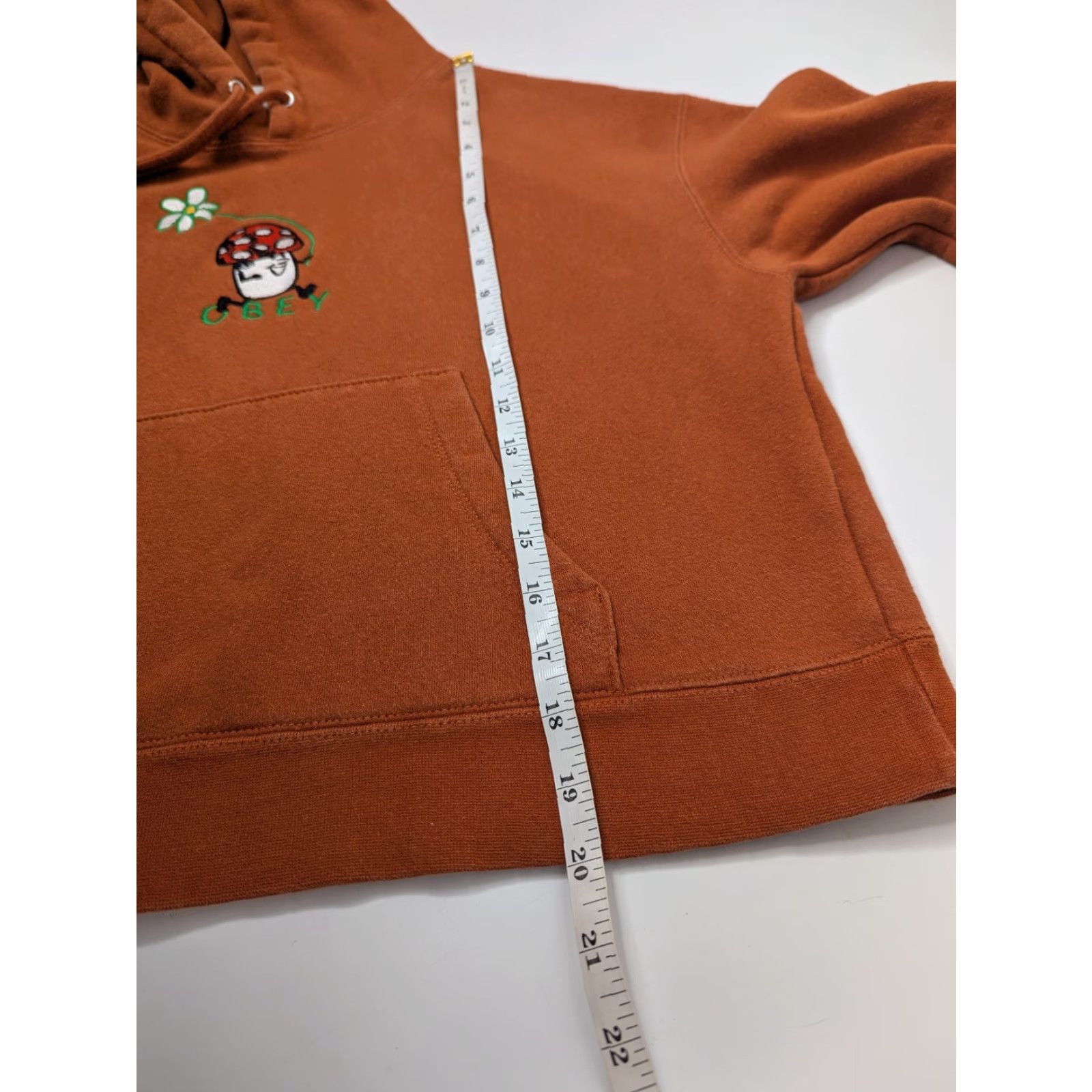 Obey OBEY Flower Embroidered Orange Pullover Hoodie Women’s Size Small Size S / US 4 / IT 40 - 5 Thumbnail