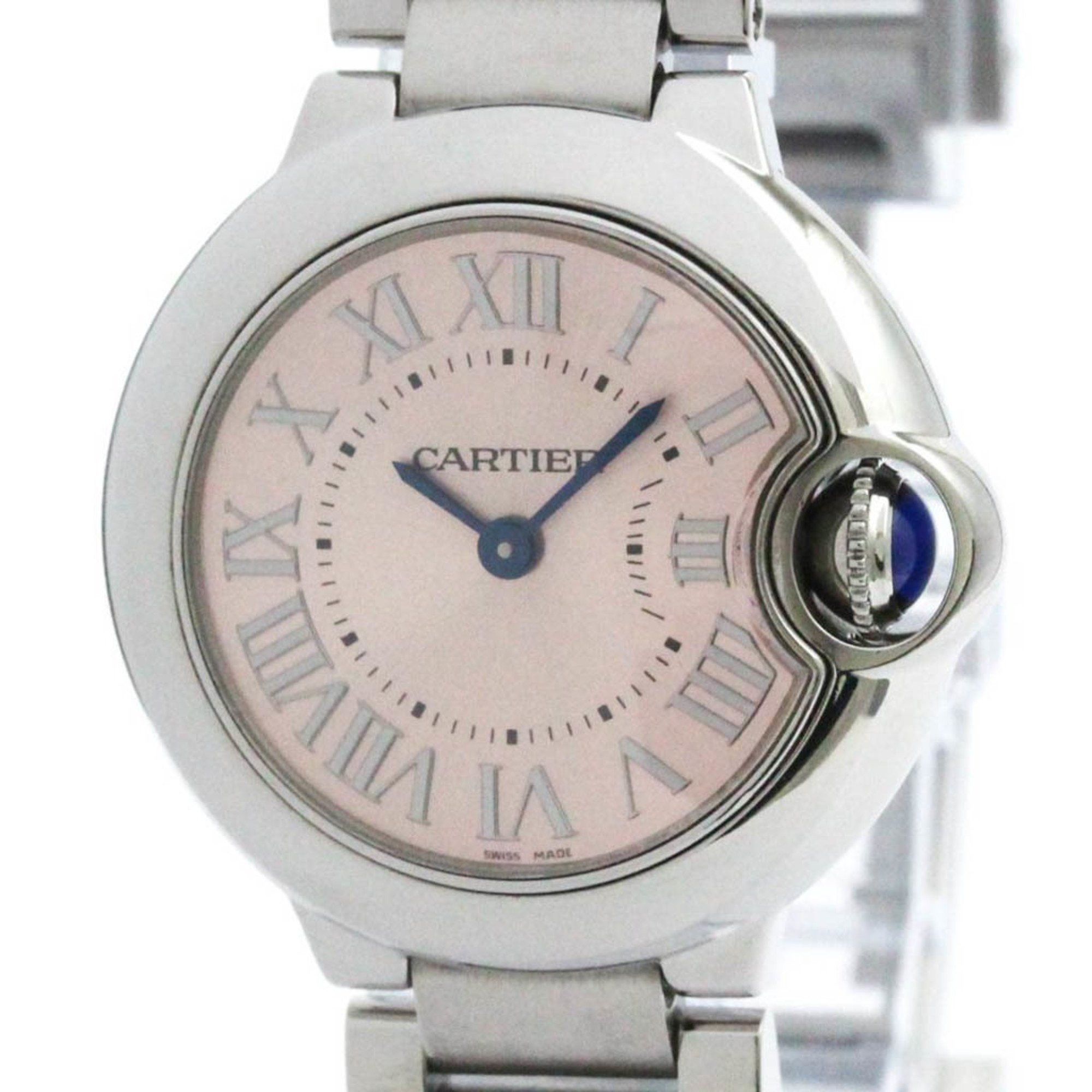 Polished Cartier Ballon Bleu Sm Steel Quartz Ladies Watch W6920038 in Pink, Women's