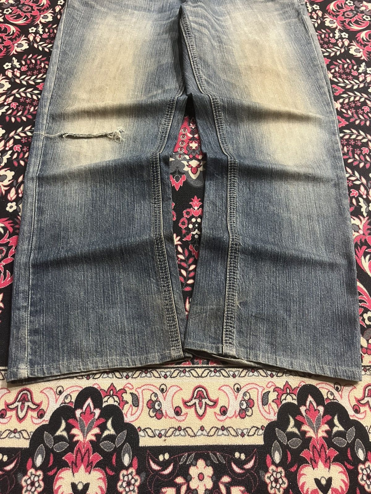 Edwin ⚡️Distressed⚡️Vintage Edwin XVS Buckle Back Mud Blue Wash Jean Size US 34 / EU 50 - 11 Thumbnail