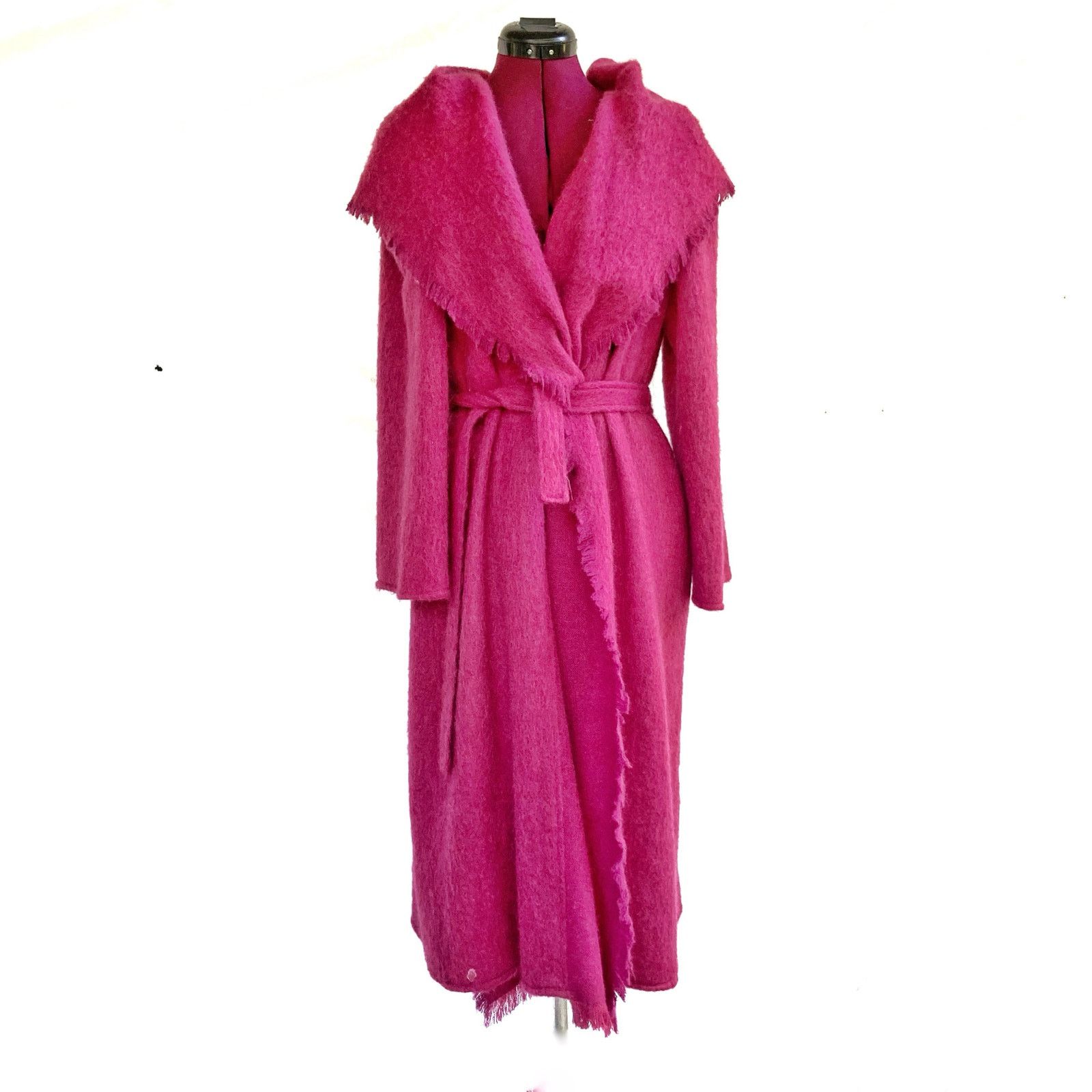 Vintage × Yves Saint Laurent Vintage 70s Giorgio Sant’Angelo Fuchsia Mohair Wrap Coat Size M / US 6-8 / IT 42-44 - 1 Thumbnail