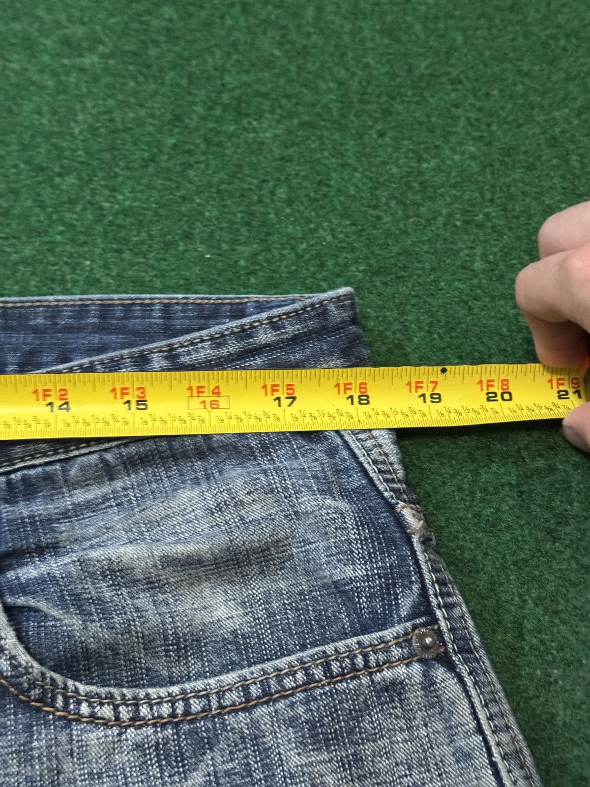 Route 66 Y2K Baggy Below Knee Grunge Hip Hop Skater Denim Shorts Size US 36 / EU 52 - 4 Thumbnail