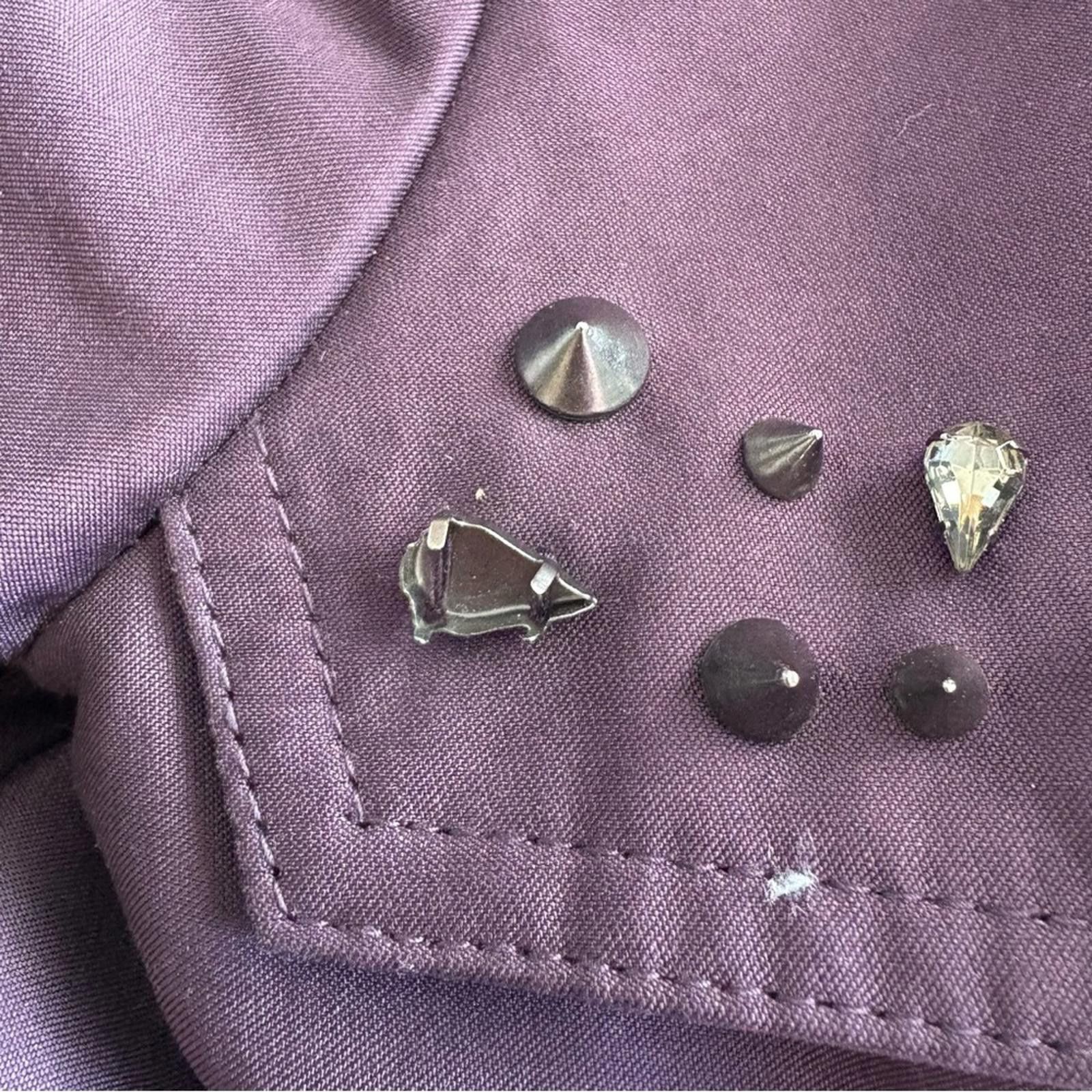 Designer Sam Edelman Purple Studded Belted Trench Coat Women’s M Size M / US 6-8 / IT 42-44 - 9 Thumbnail