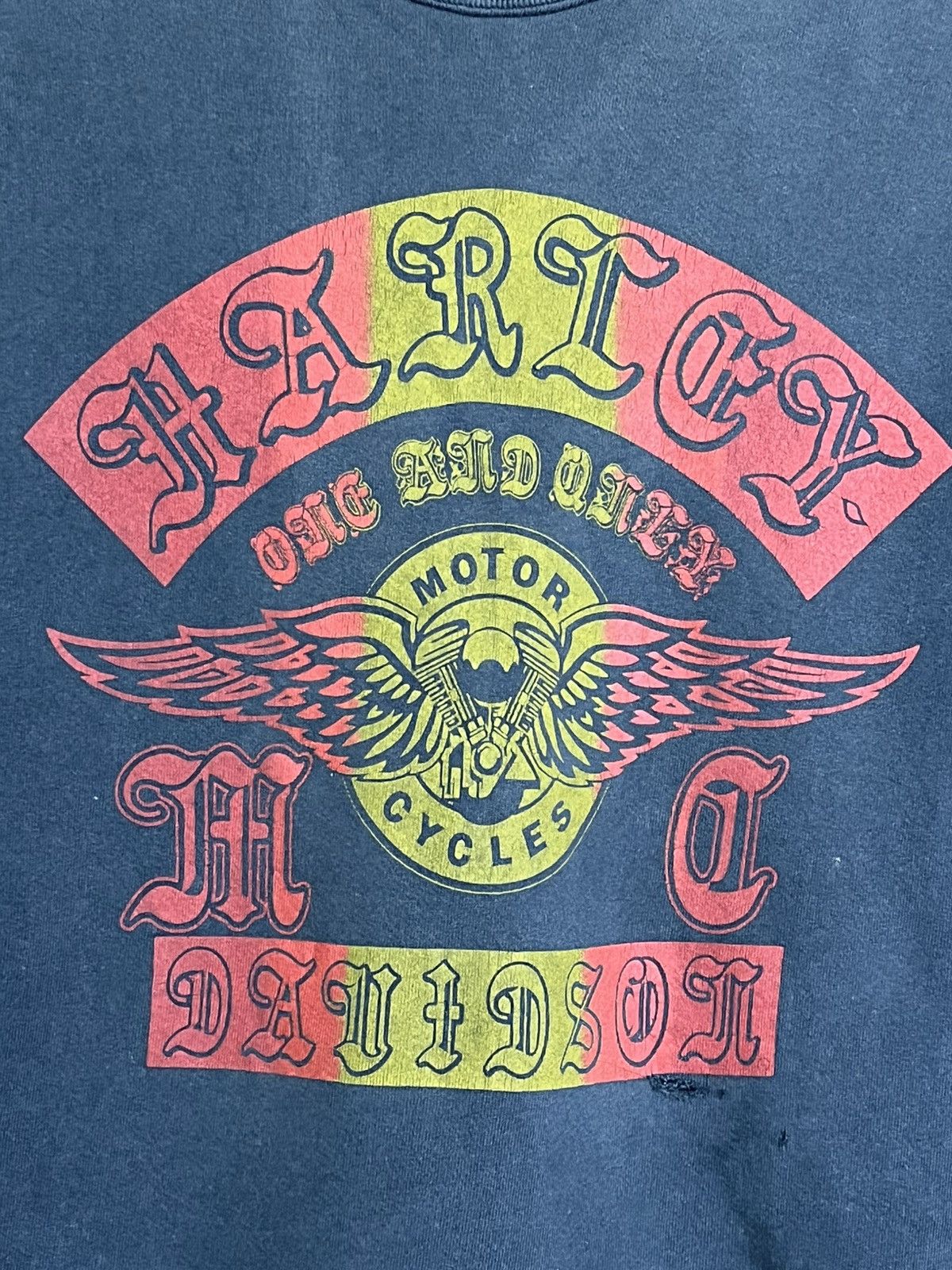 Harley Davidson SICK🔥VINTAGE 90s HARLEY DAVIDSON FLAME DISTRESSED SWEATS Size US L / EU 52-54 / 3 - 3 Thumbnail