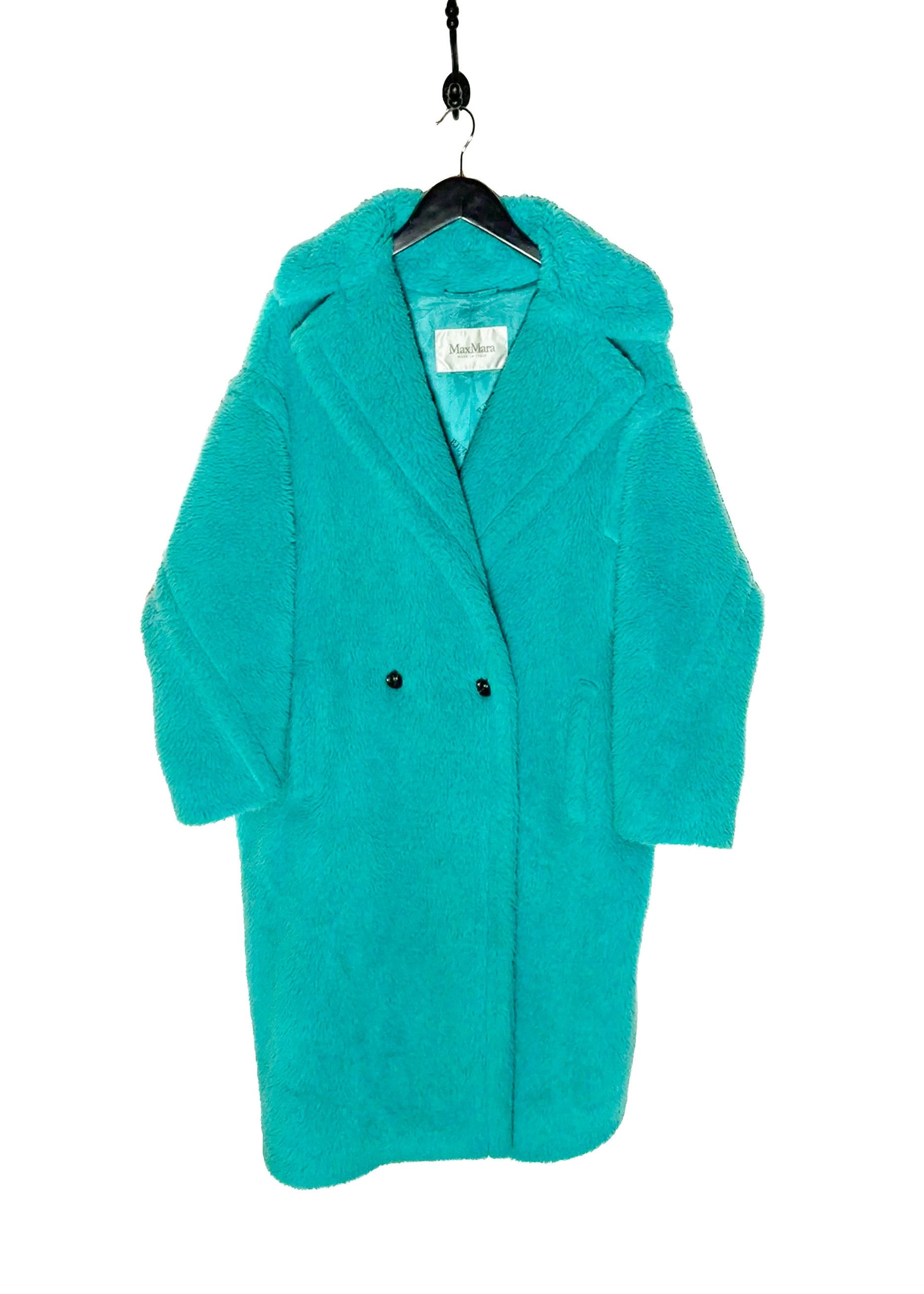 Max Mara MaxMara Turquoise Teddy Bear Icon Alpaca Blend Coat Size S / US 4 / IT 40 - 1 Thumbnail