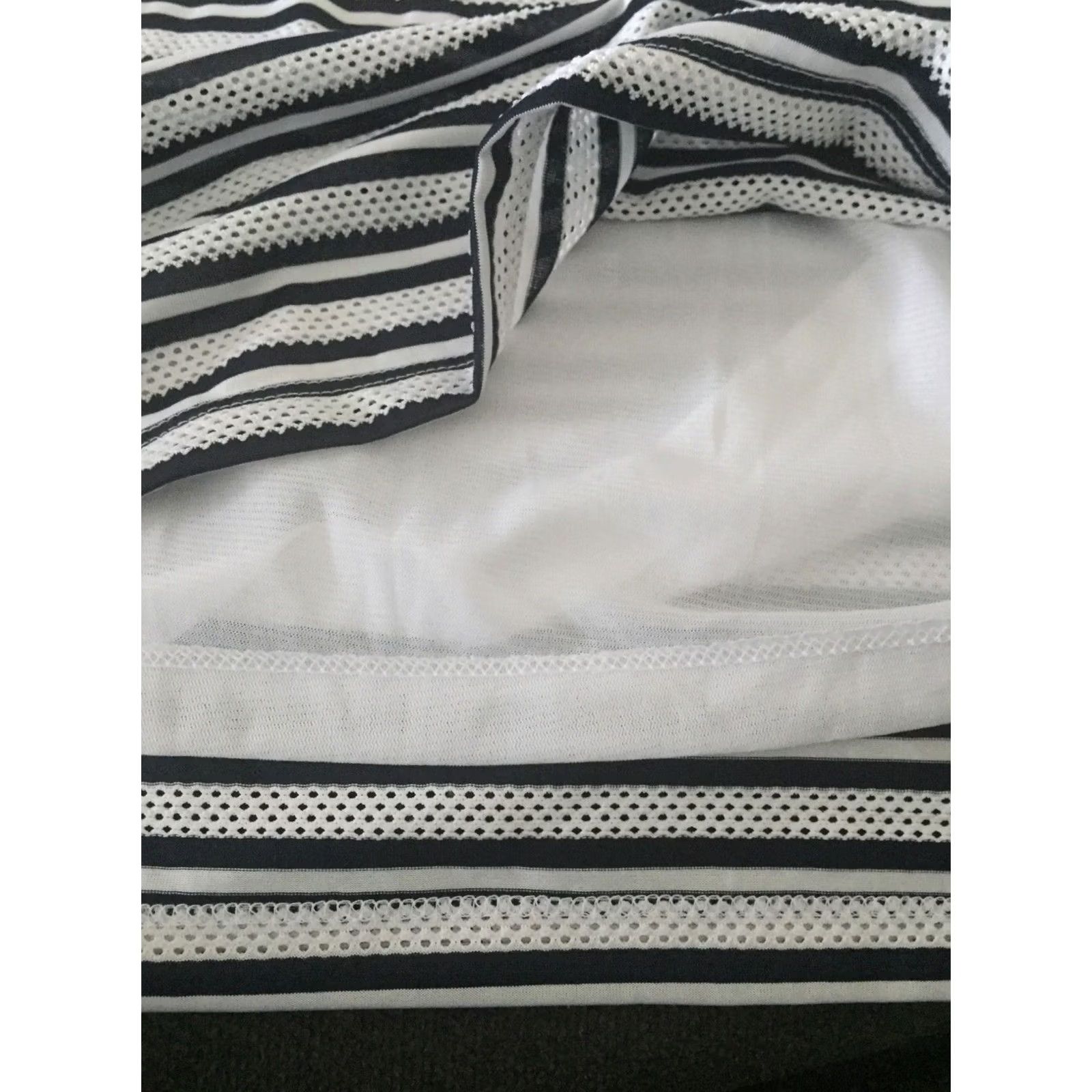 Vintage Christopher Banks Blouse Shirt Petite XL 3/4 Sleeve Striped Black White Round Neck Womens B518 Size XL / US 12-14 / IT 48-50 - 3 Thumbnail