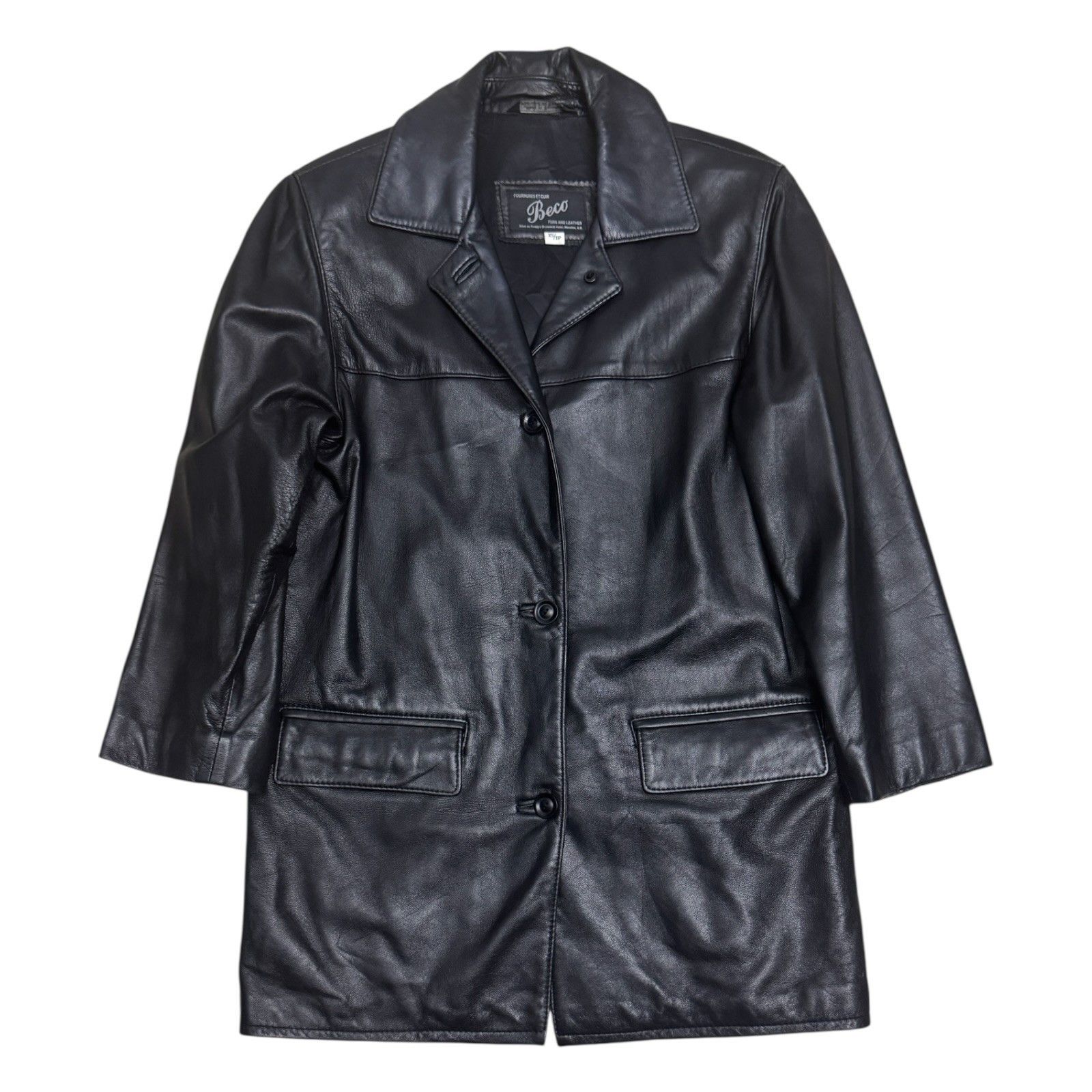Vintage VINTAGE BECO LEATHER Business Casual Trench Jacket Coat XS Size XS / US 0-2 / IT 36-38 - 1 Thumbnail
