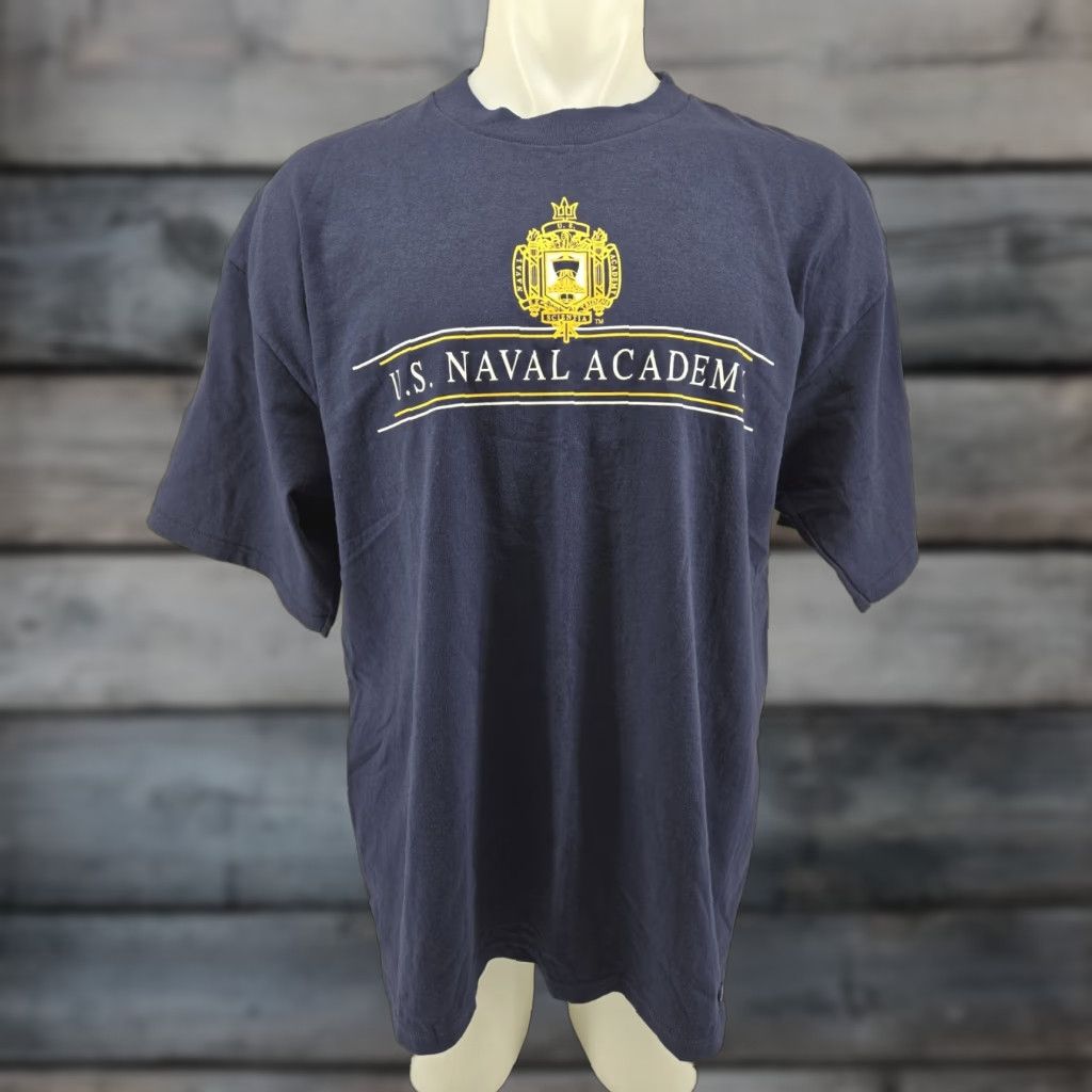 Jansport VINTAGE Jansport US Naval Academy Shirt Mens XL Blue Graphic Spellout 90s Size US XL / EU 56 / 4 - 1 Thumbnail