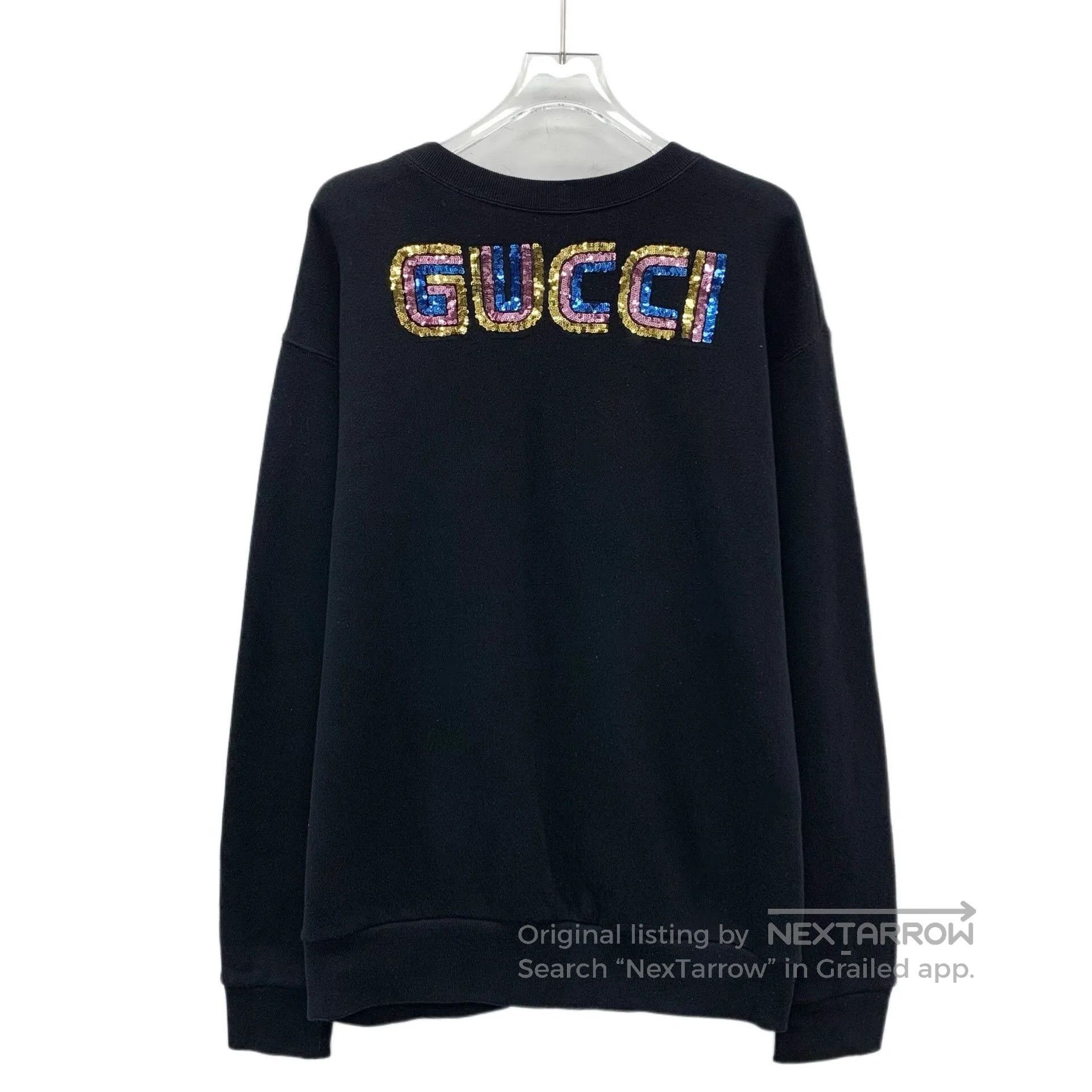 Gucci Gucci Black Cat Sequin Cotton Sweatshirt. Size S / US 4 / IT 40 - 2 Thumbnail
