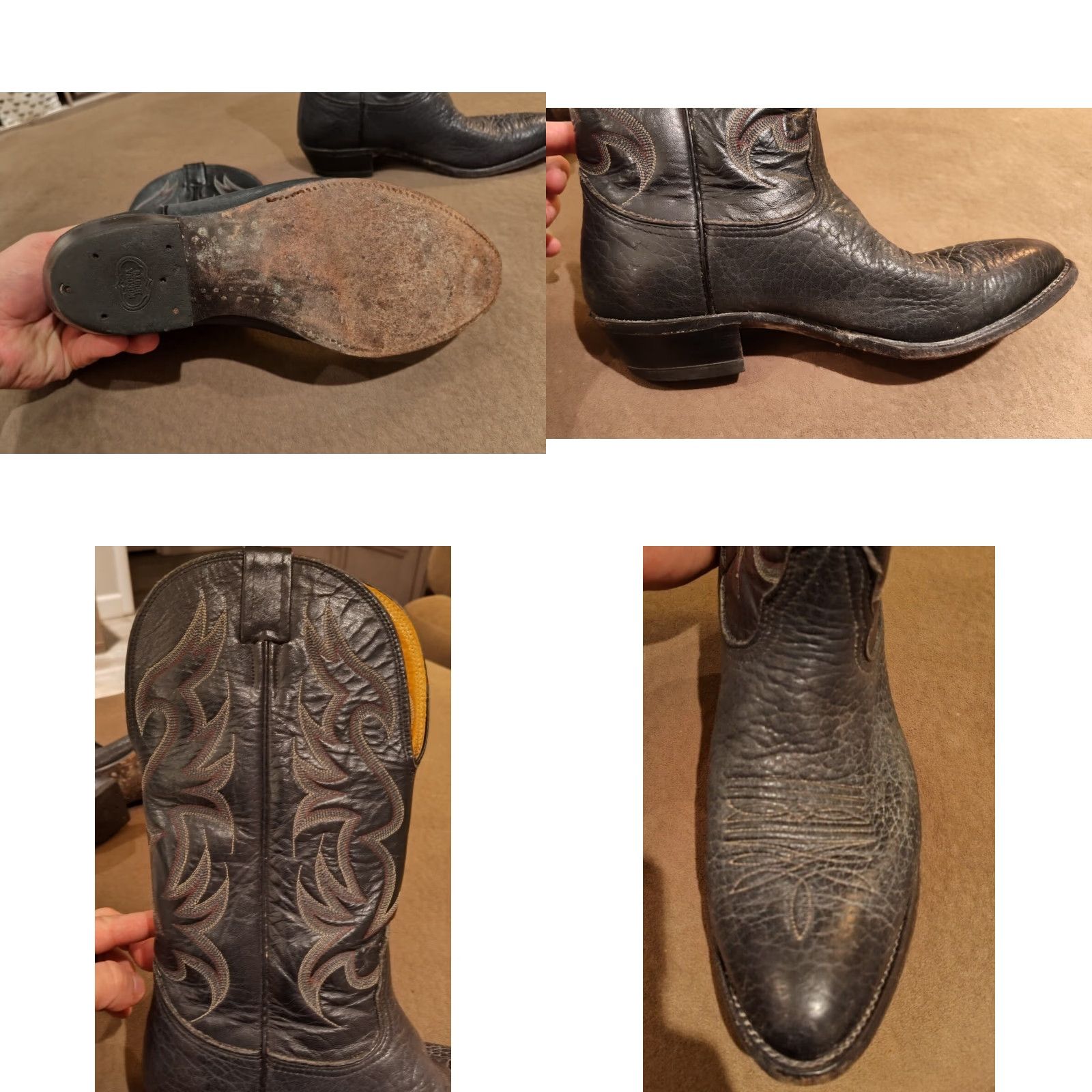 Vintage VINTAGE Nocona Boots Western Cowboy Boots Leather Black 9 Mens Model 6501 US Made E width -041 Size US 9 / EU 42 - 8 Thumbnail