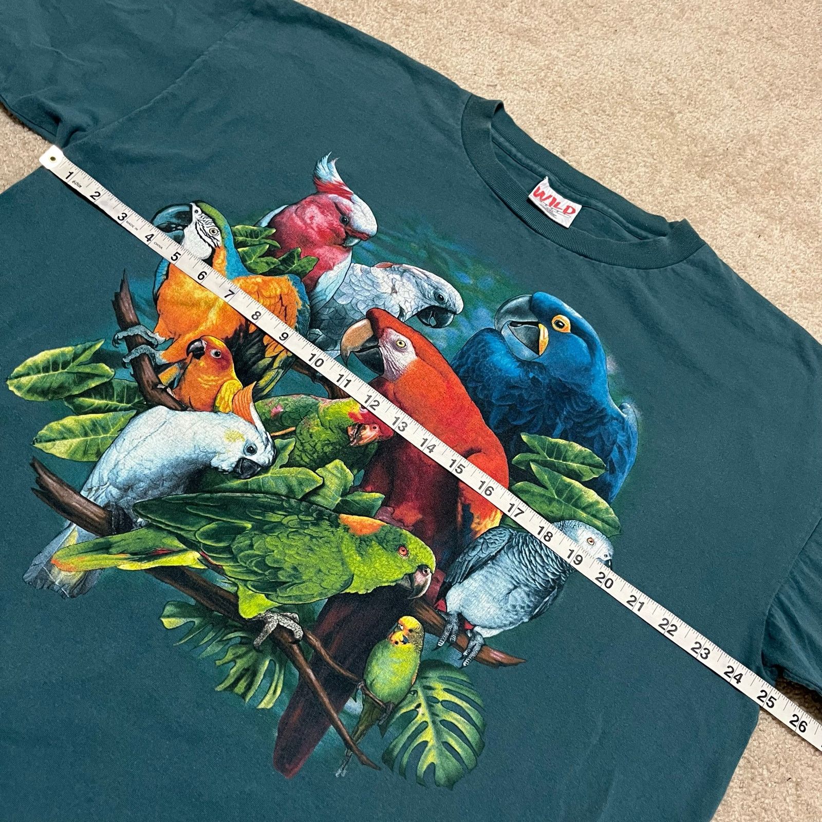 Other Vintage 90s Wild Gear Parrots Graphic Nature T-Shirt XXL Size US L / EU 52-54 / 3 - 6 Thumbnail