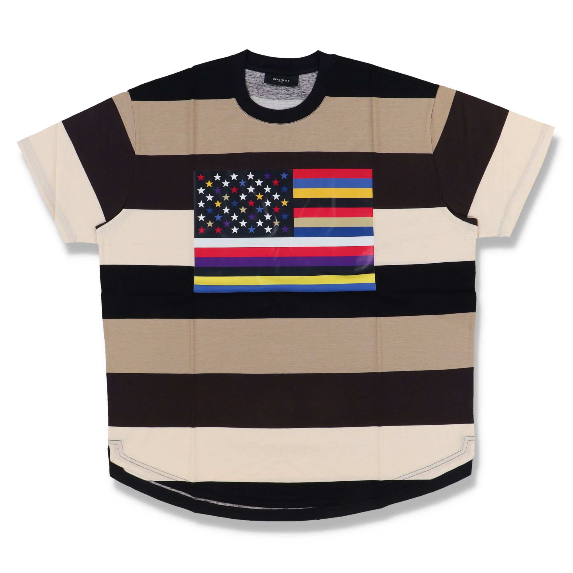 Givenchy Multicolour Striped Flag Print Oversized T-Shirt Size US S / EU 44-46 / 1 - 1 Thumbnail