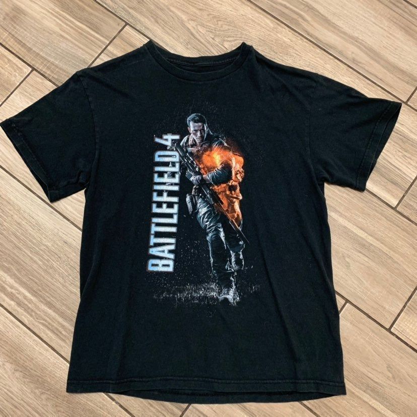 Microsoft Vintage Battlefield 4 Black Graphic Tee Men Large Bin G-18 Size US L / EU 52-54 / 3 - 1 Thumbnail