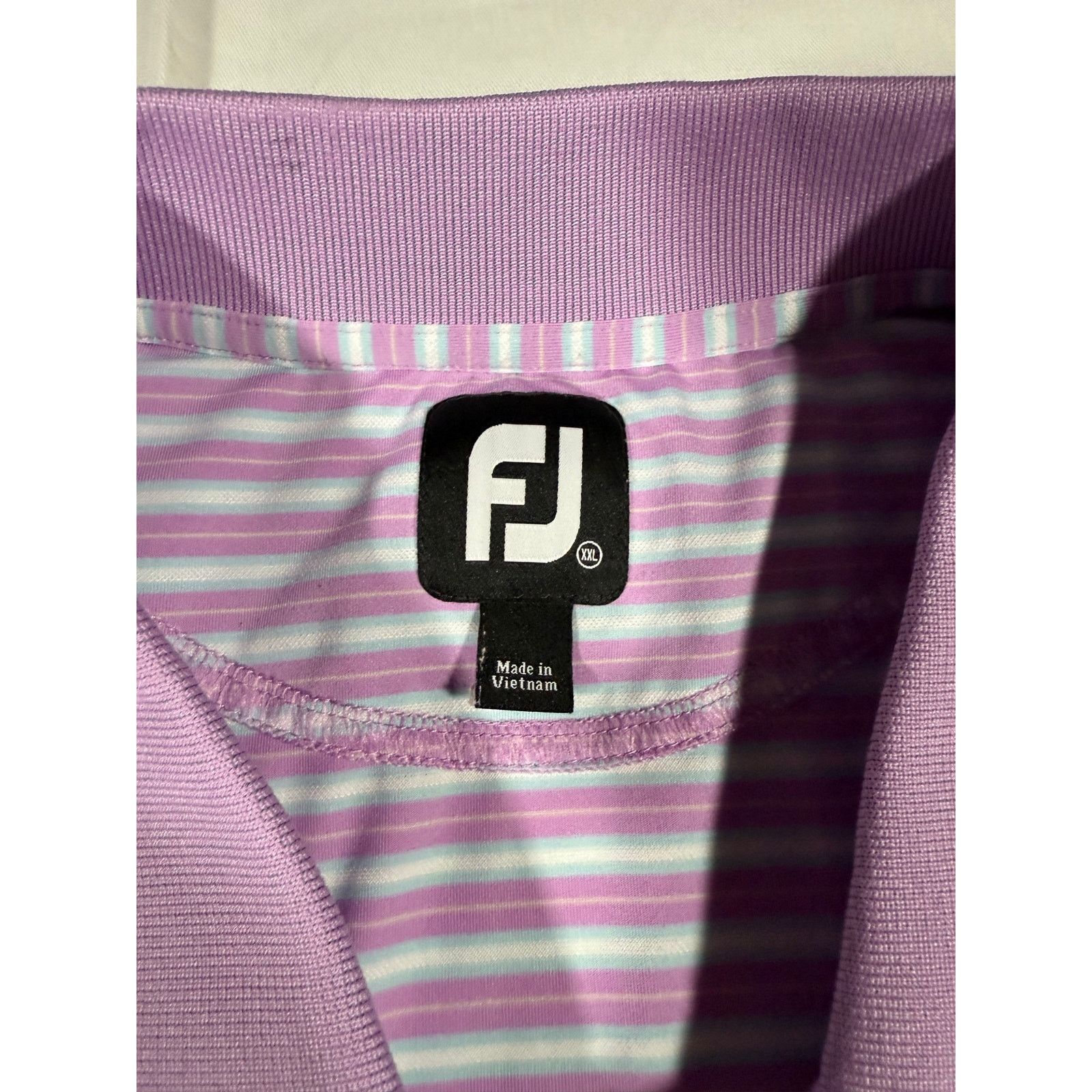 Footjoy FootJoy Mens Golf Polo XXL Pink And Stripe Performance Shirt Size US XXL / EU 58 / 5 - 3 Thumbnail