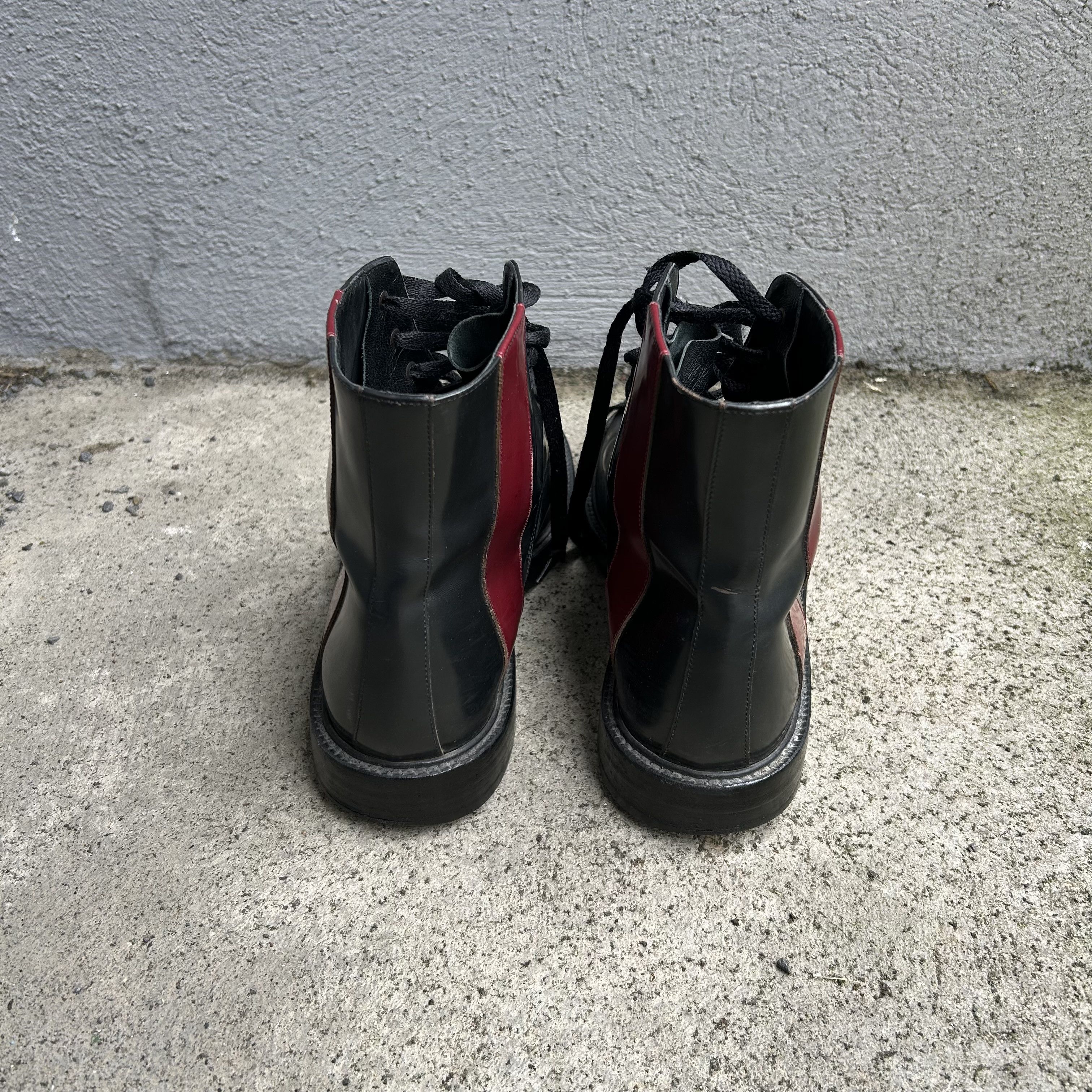 Calvin Klein 205W39NYC CK205 Black Patent Leather Combat Boots Shoes Size US 8 / EU 41 - 5 Thumbnail