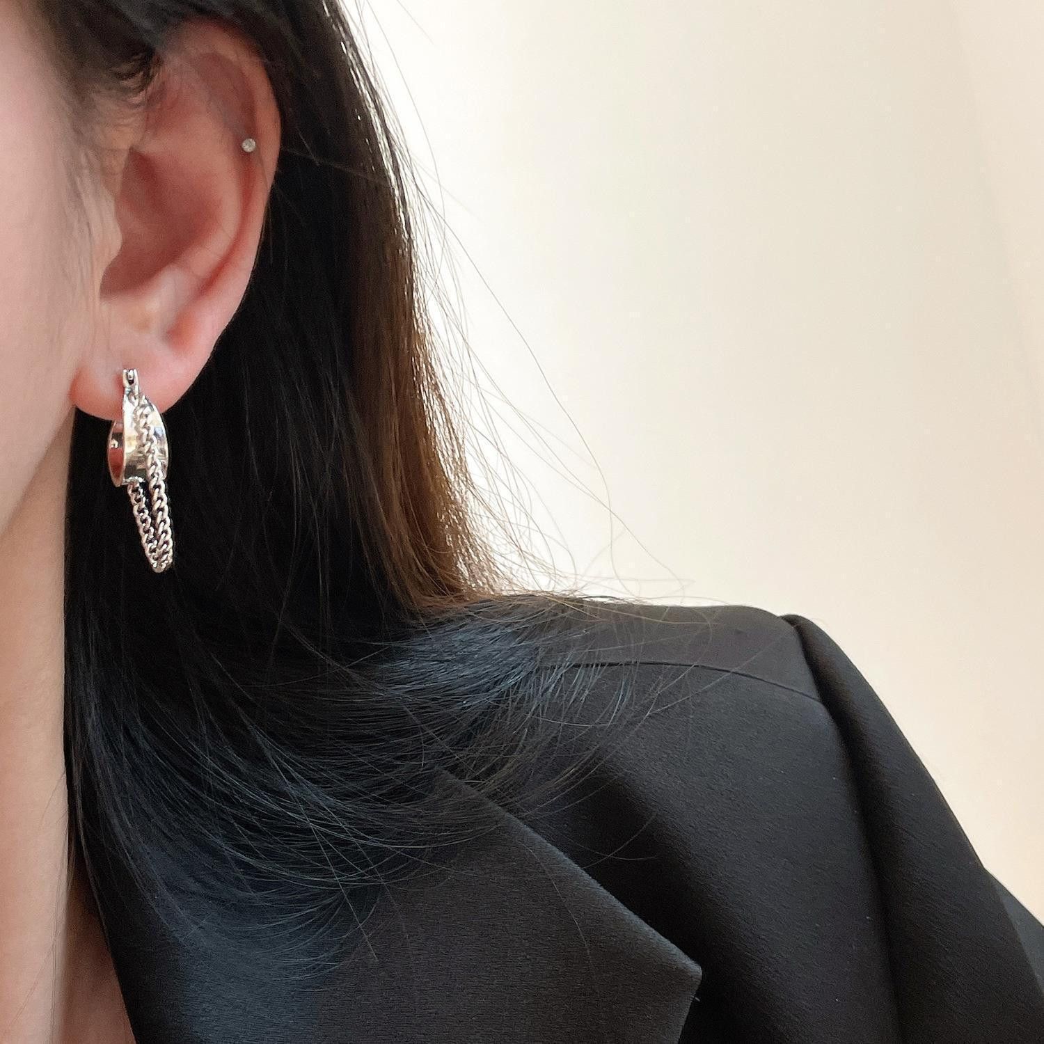 Jewelry 925 Sterling Silver Tassel Chain Earrings Size ONE SIZE - 3 Thumbnail