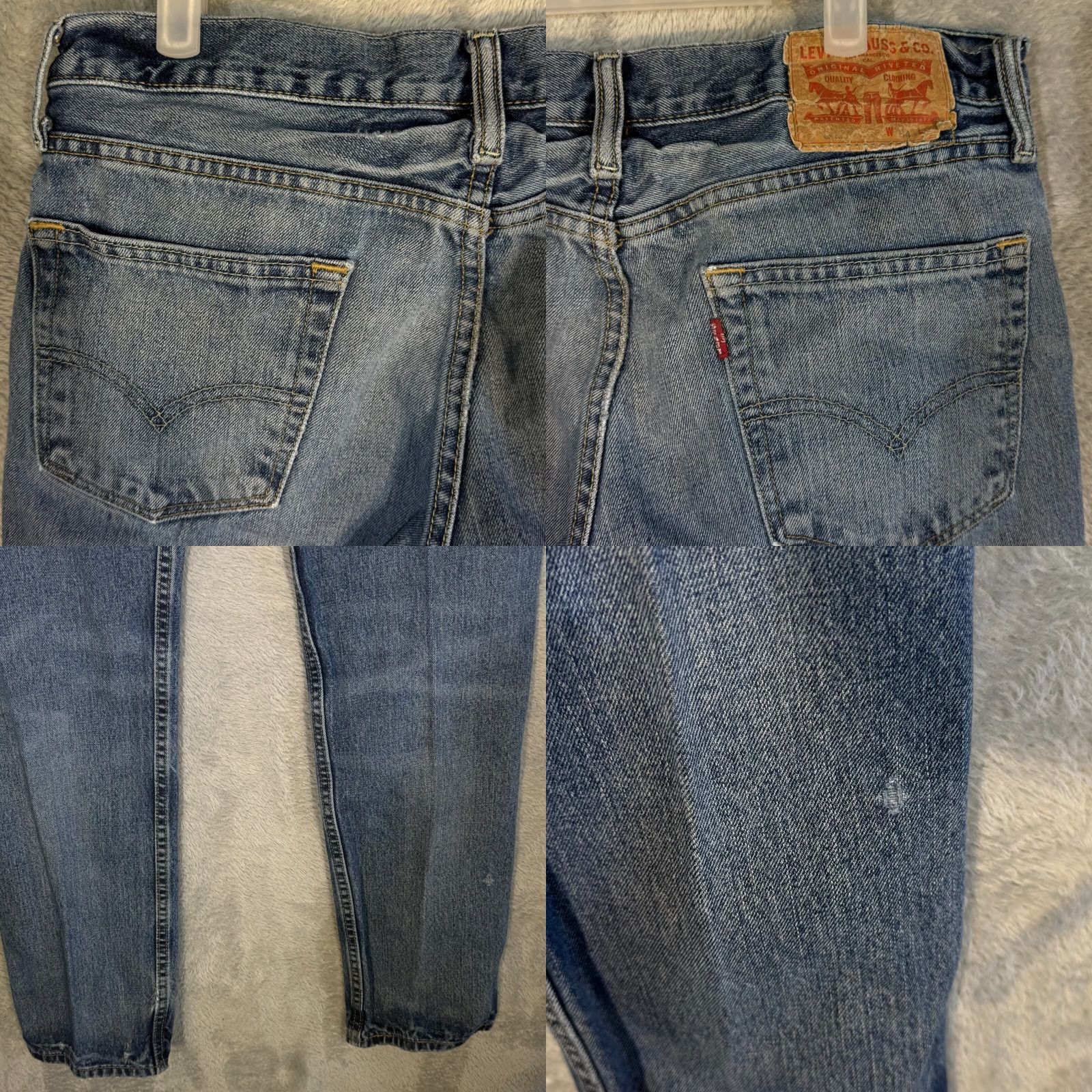 Levi's Levi’s 501 Men’s Jeans 34x34 Button Fly Straight Blue Denim Regular Rise - 5-Pocket Denim Jeans Mens Size US 34 / EU 50 - 8 Thumbnail