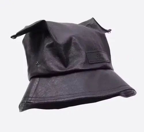 Japanese Brand Y2k punk cat ears pu leather bucket hat aesthetic Size ONE SIZE - 4 Thumbnail