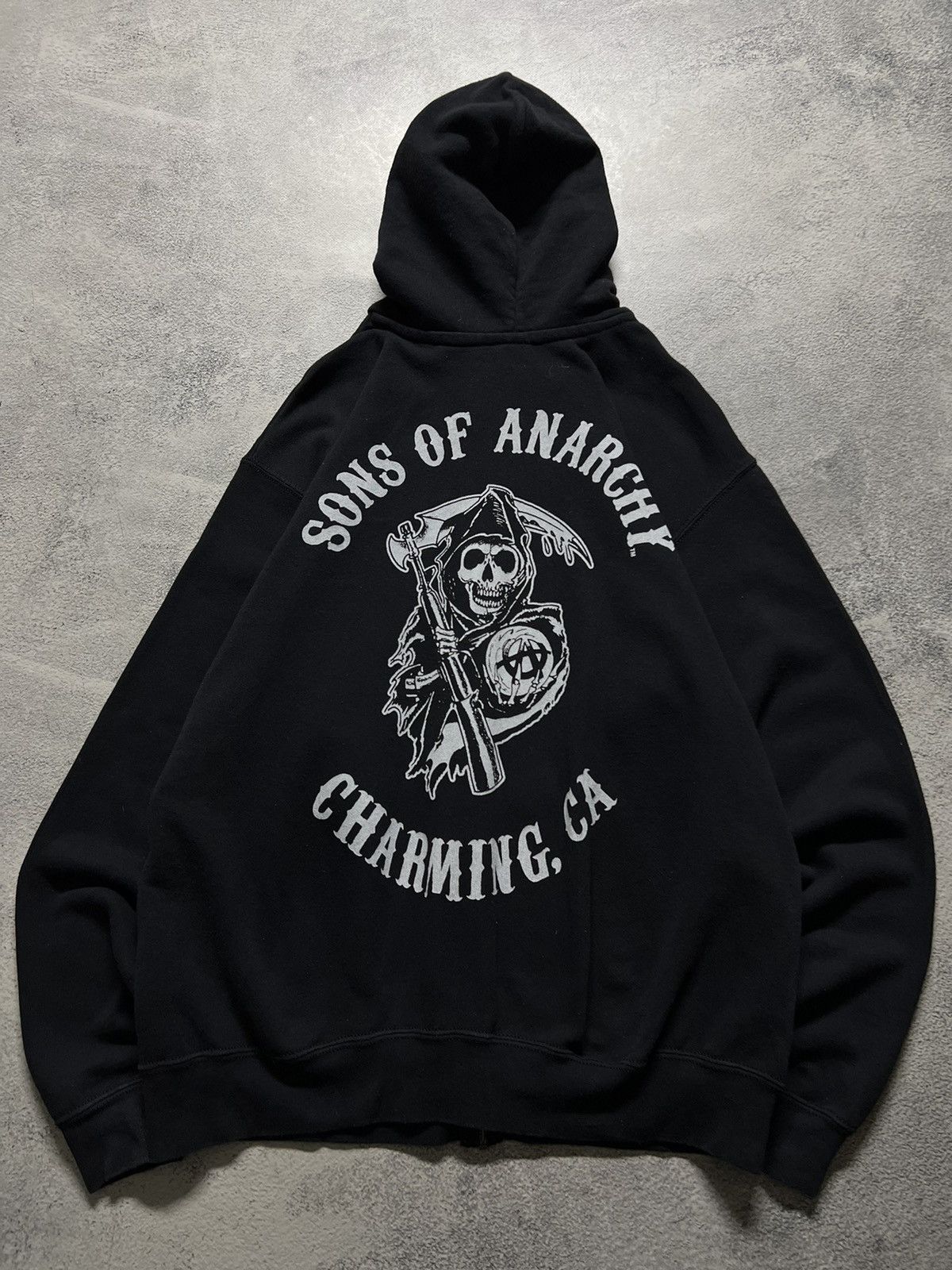 Band Tees × Vintage Vintage Y2k Sons Of Anarchy All Over Print Zip Up Hoodie 00s Size US M / EU 48-50 / 2 - 3 Thumbnail