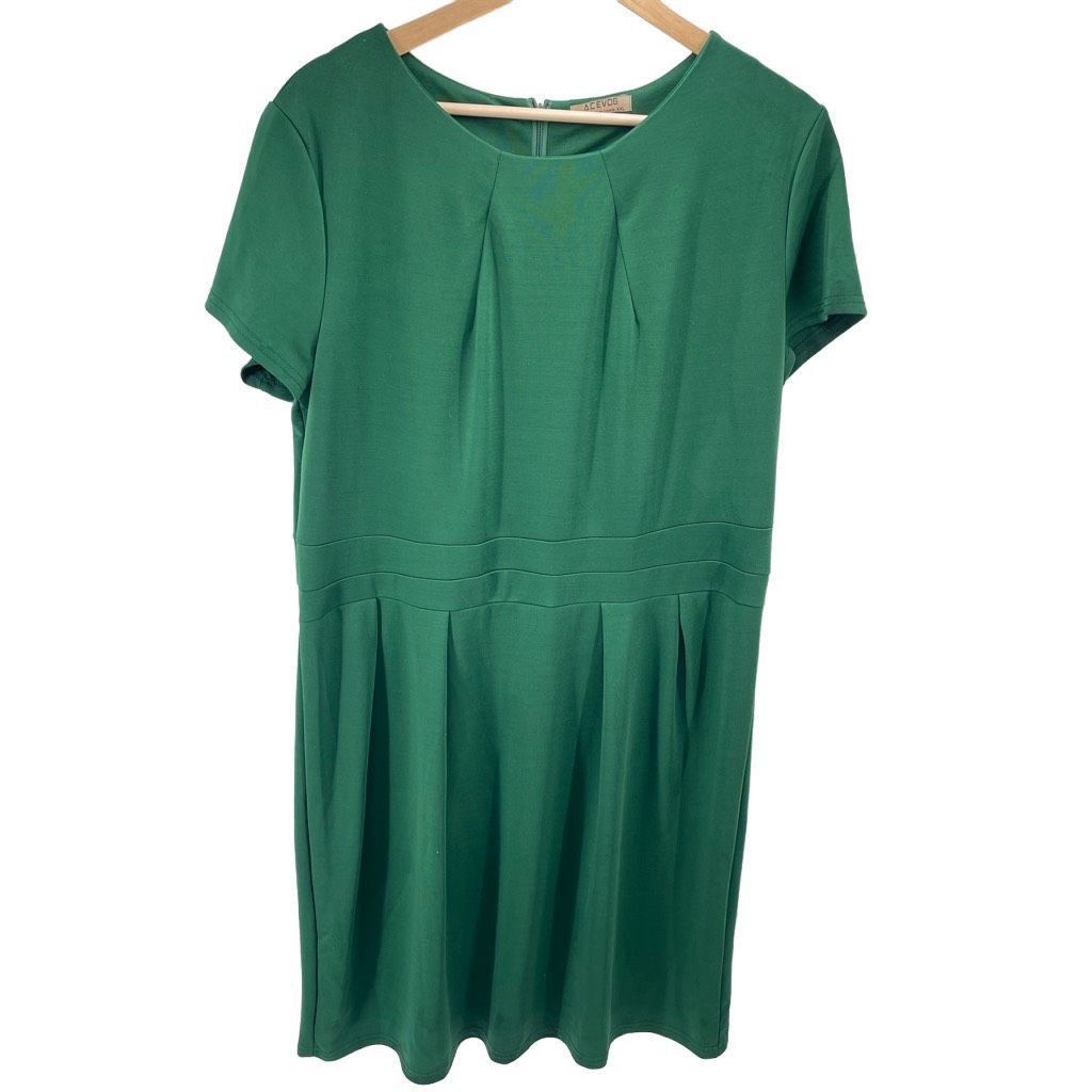 Other Acevog Womens Shift Dress Knee Length Pleated Cotton Stretch Size XXL / US 16-18 / IT 52-54 - 12 Thumbnail