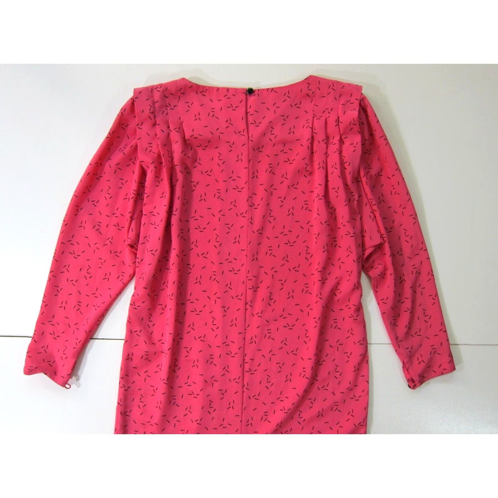 Liz Claiborne VINTAGE Liz Claiborne Pink Black Retro Long Sleeve High Neck Tunic Shift Dress 6P Size M / US 6-8 / IT 42-44 - 6 Thumbnail