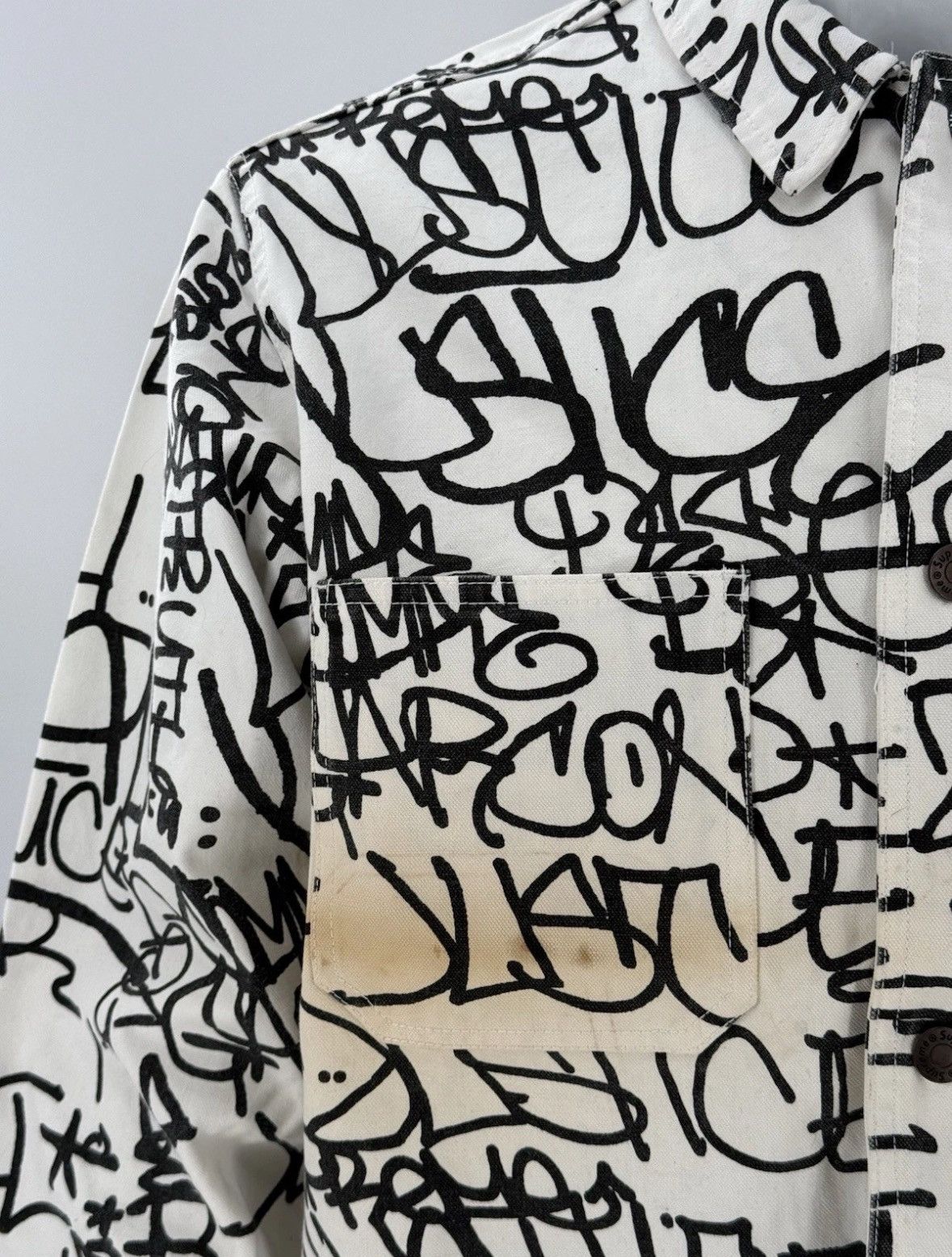 Comme des Garcons SHIRT × Supreme Supreme Comme des Garcons Canvas Chore Coat Mens L Stained Size US L / EU 52-54 / 3 - 2 Thumbnail