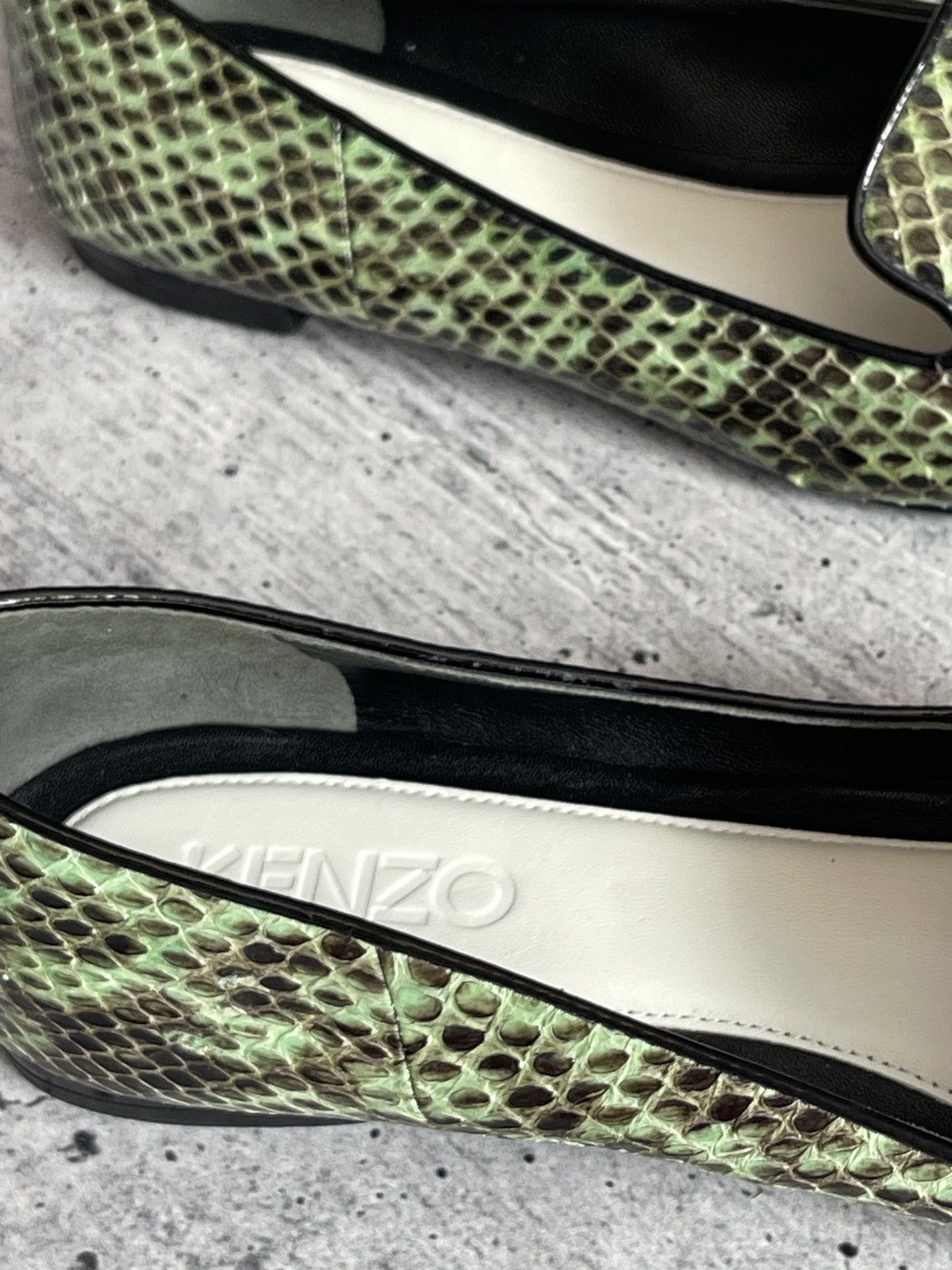 Kenzo Kenzo Green Loafers Size 35 - Snake Skin Effect with Tiger Size US 4 / IT 34 - 20 Thumbnail