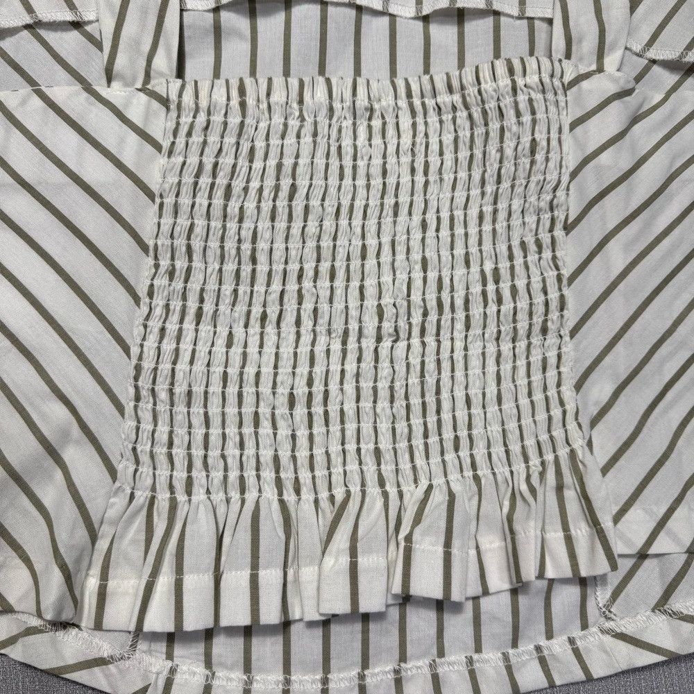 Other New Maurices Striped Cotton Crop Smocked Back Top Size XXL Size XXL / US 16-18 / IT 52-54 - 4 Thumbnail