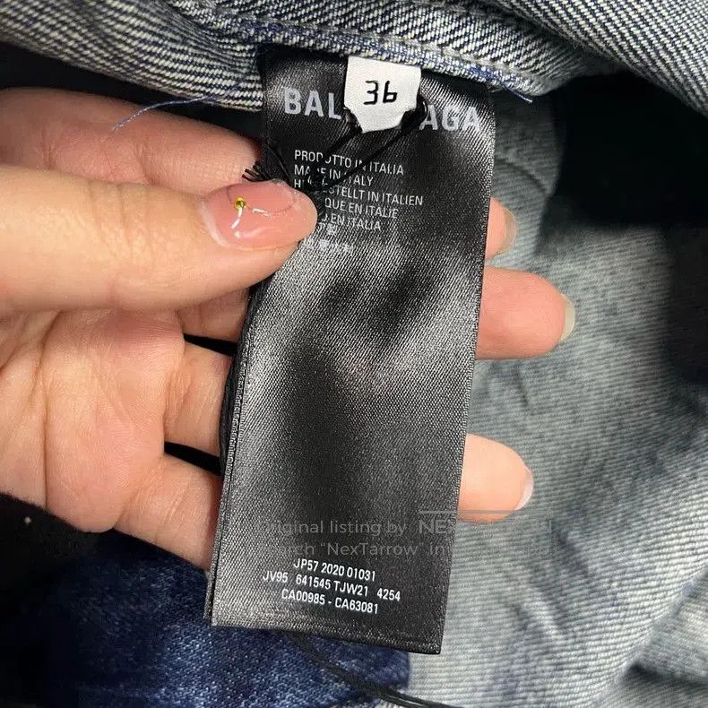 Balenciaga Balenciaga Blue Logo Denim Jacket. Size US XS / EU 42 / 0 - 5 Thumbnail