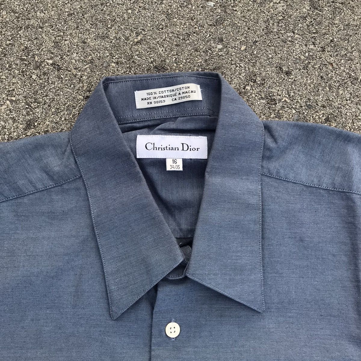 Christian Dior Monsieur × Dior × Vintage Christian Dior Button dress shirt blue Sz 16 XL Size US XL / EU 56 / 4 - 2 Thumbnail