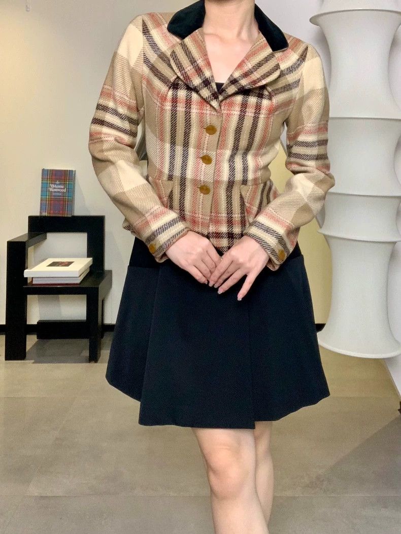 Vivienne Westwood Vivienne Westwood Silk velvet plaid suit jacket Size S / US 4 / IT 40 - 2 Thumbnail