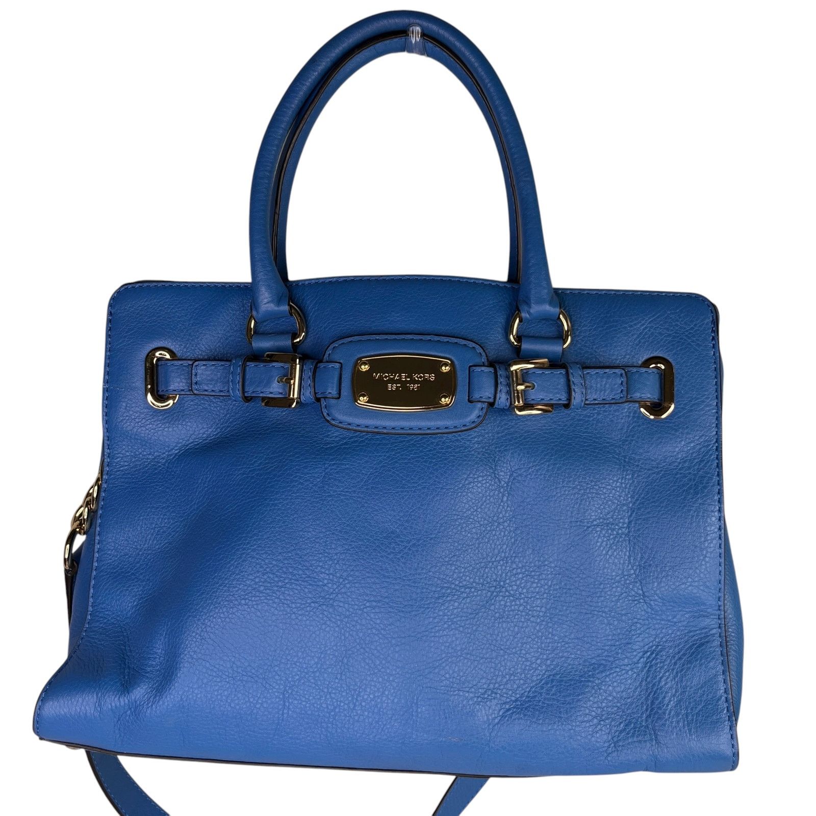 Michael Kors Michael Kors Hamilton Leather Bag Heritage Blue Gold NWOT Size ONE SIZE - 2 Thumbnail
