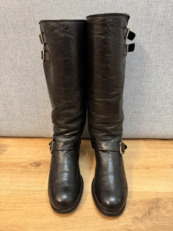 Jimmy Choo Jimmy Choo London Yule Grained Fur Leather Biker Boots 39 Size US 9 / IT 39 - 4 Thumbnail