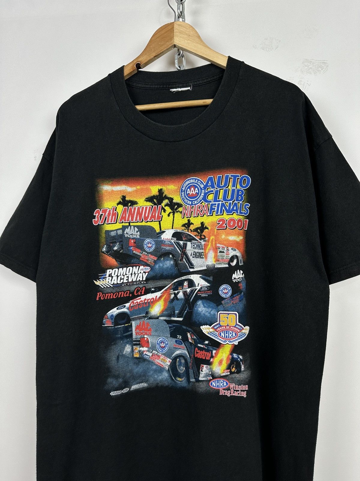 NASCAR 2001 Vintage NHRA Finals 37th Annual Pomona T-Shirt Size US XL / EU 56 / 4 - 4 Thumbnail