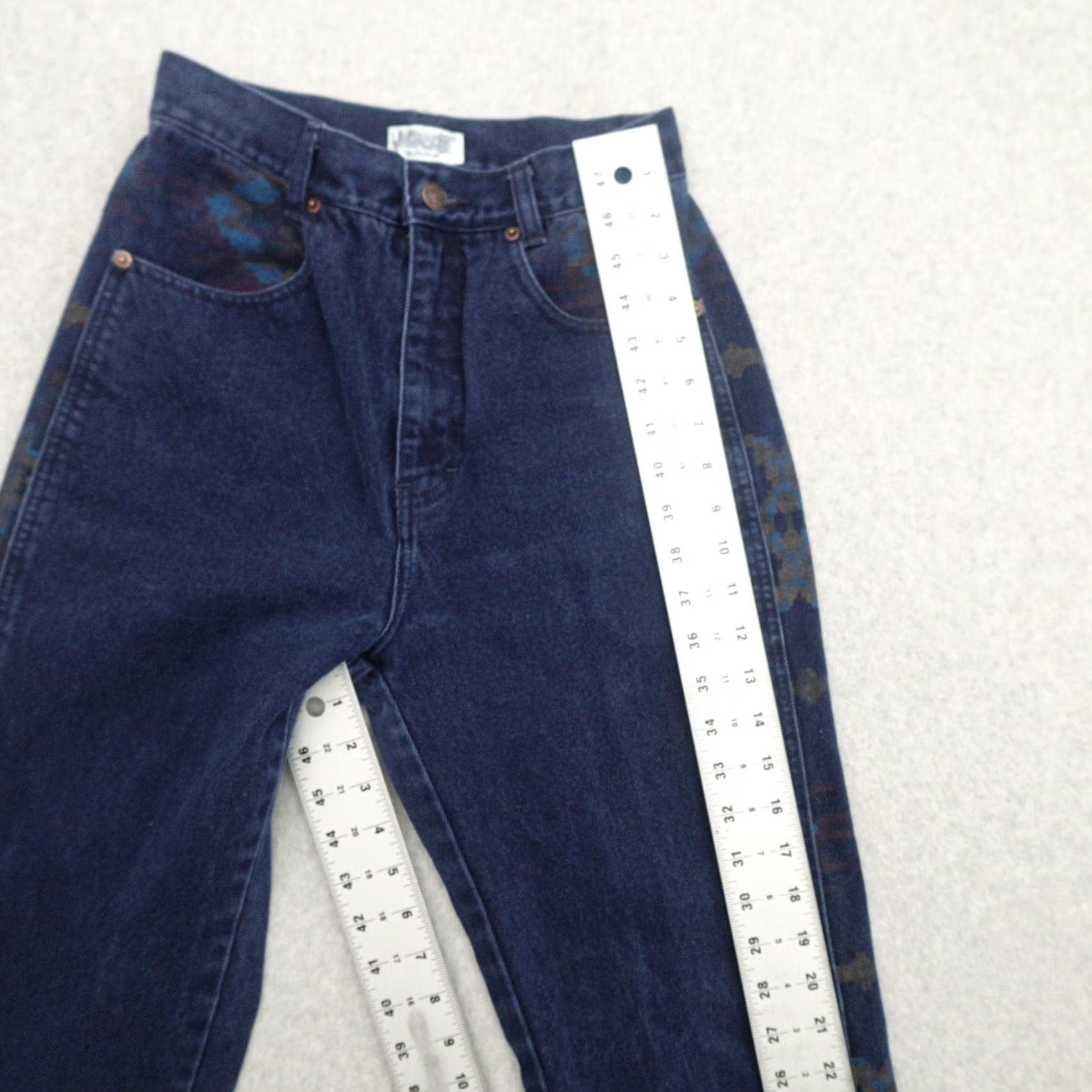 Jordache VINTAGE Jordache Womens Jeans 7 (7x29) Side Seam Camouflage Print Tapered Size 28" / US 6 / IT 42 - 6 Thumbnail