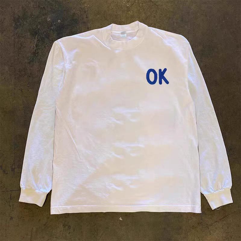 Vintage White Washed Vintage Long-Sleeve T-Shirt with Goldfish Print Size US M / EU 48-50 / 2 - 2 Thumbnail