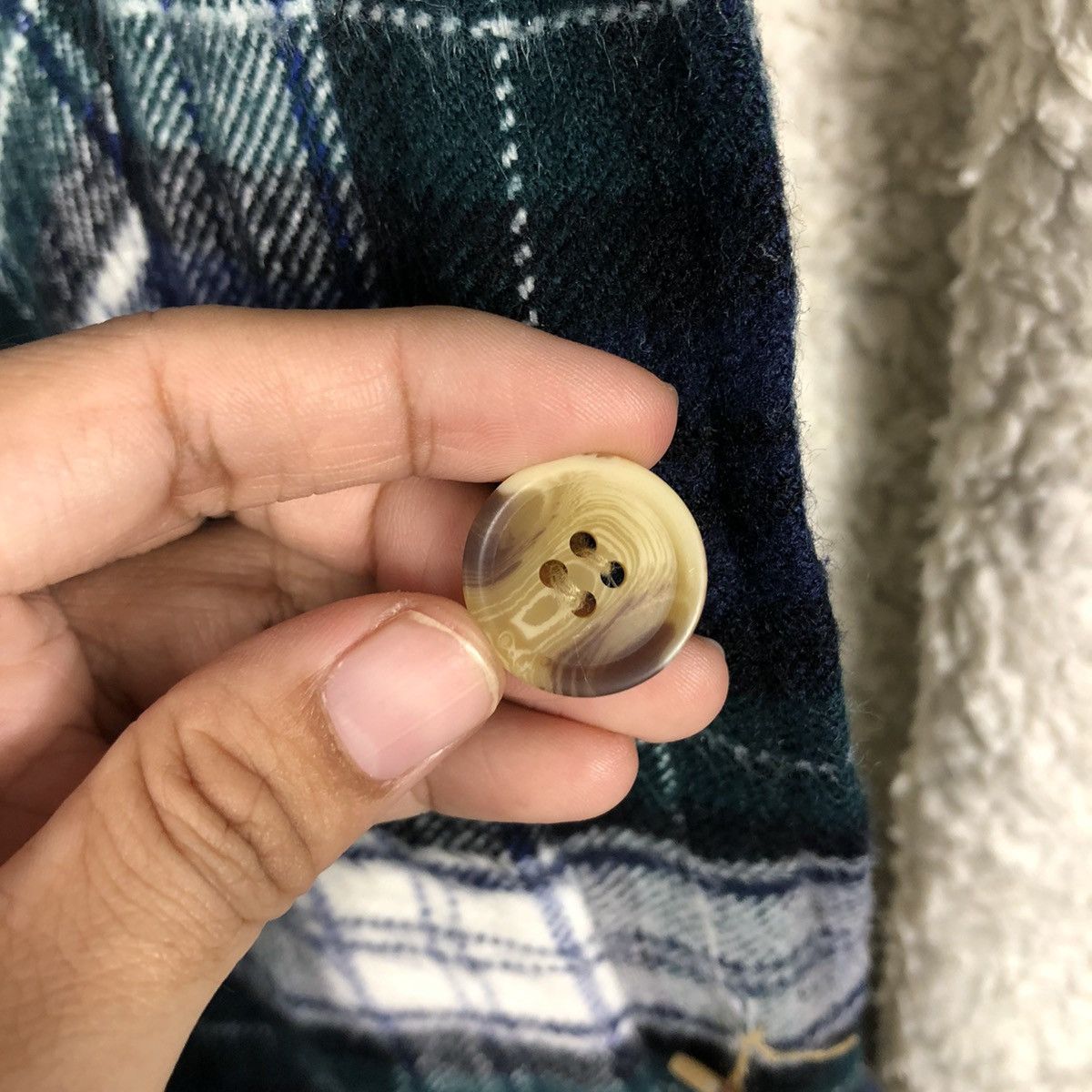 Japanese Brand 📌Vintage Button Jacket Dadge Tartan Design Sherpa Lining Size US L / EU 52-54 / 3 - 17 Thumbnail