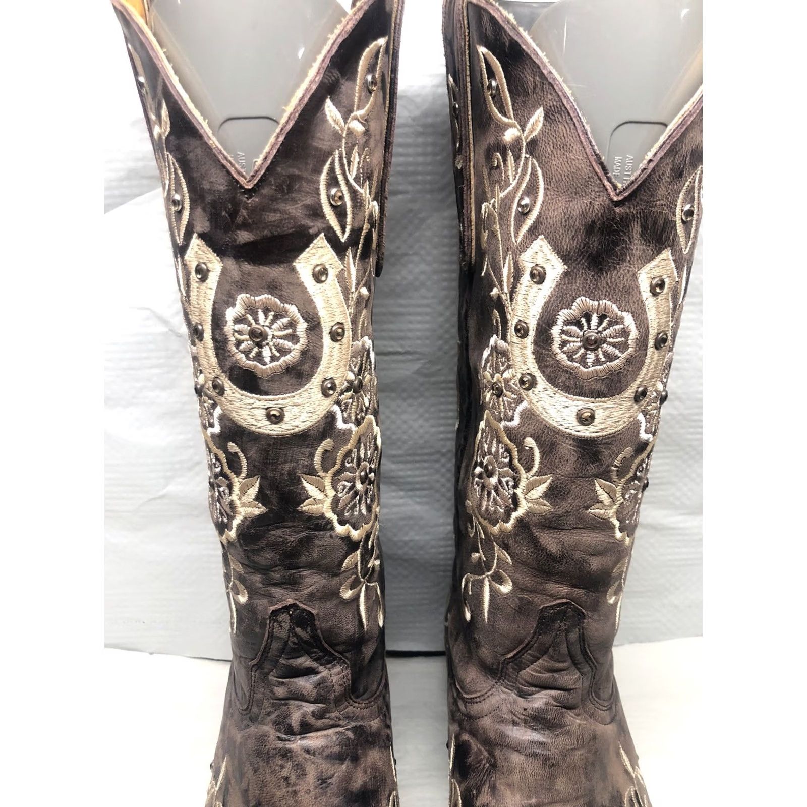 Old Gringo Old Gringo Lucky Horseshoe Cowgirl Boots Women’s 9.5 Chocolate Brown Snip Toe Size US 10 / IT 40 - 5 Thumbnail