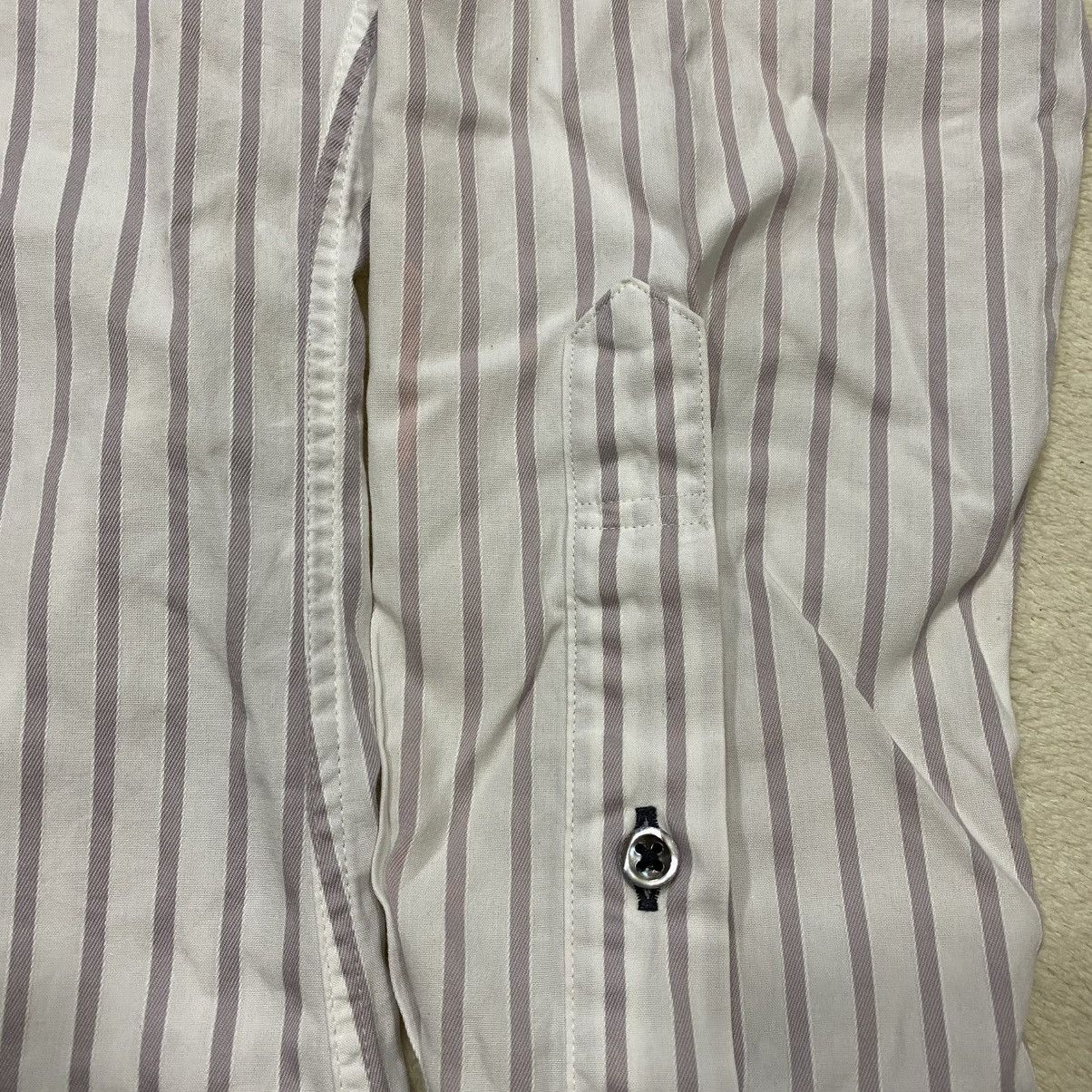 Burberry × Designer BURBERRY Black Label Vertical Striped Long Sleeve Shirt Size US M / EU 48-50 / 2 - 12 Thumbnail