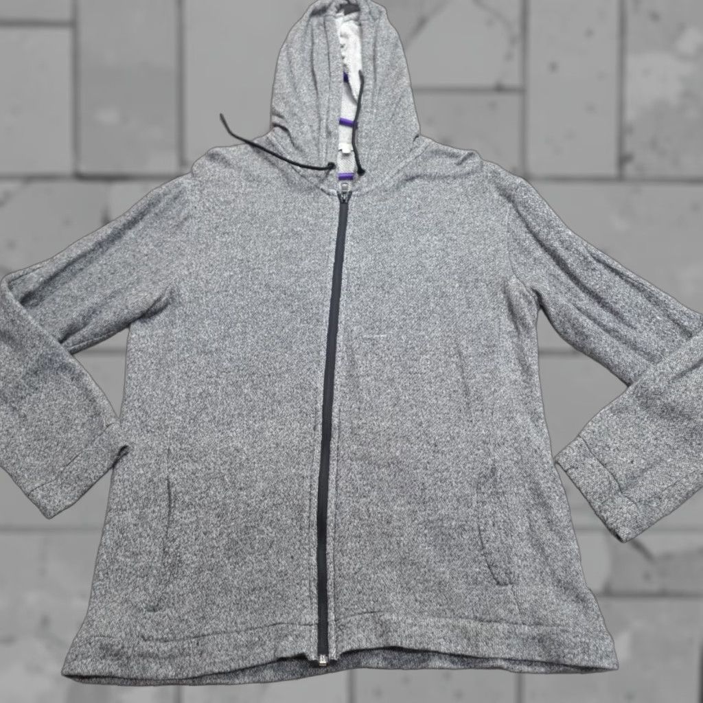 Onia Onia Mens Sweatshirt Full Zip Hooded Gray Solid Cotton Blend Jersey M Regular Men Casual Hoodie Polo Style Size US M / EU 48-50 / 2 - 1 Thumbnail