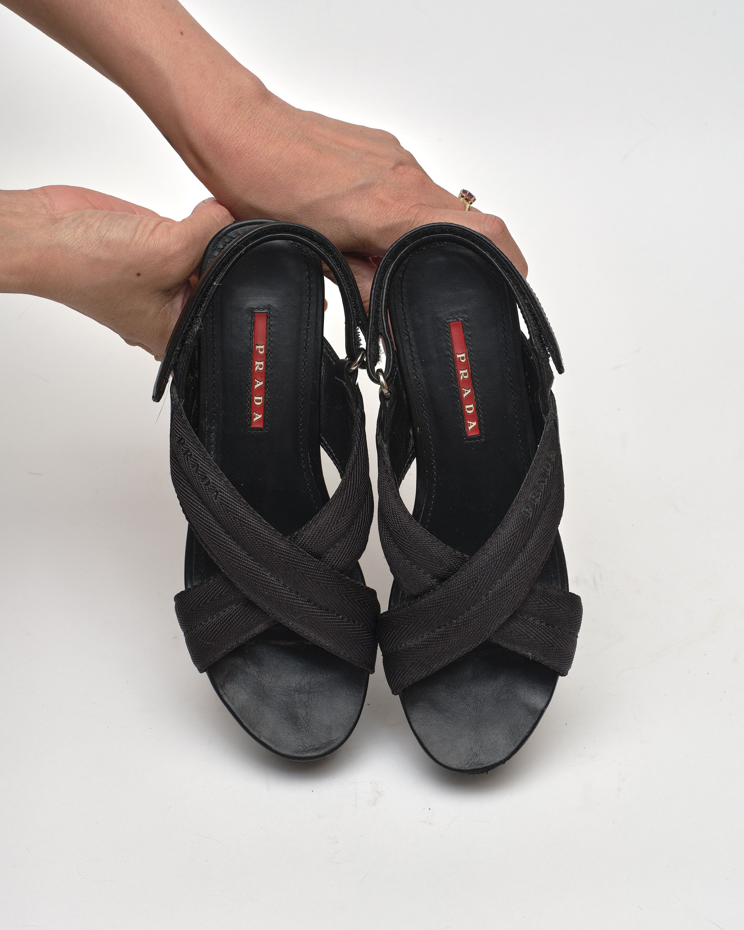 Prada Prada Nylon Platform Sandals Size US 7.5 / IT 37.5 - 3 Thumbnail