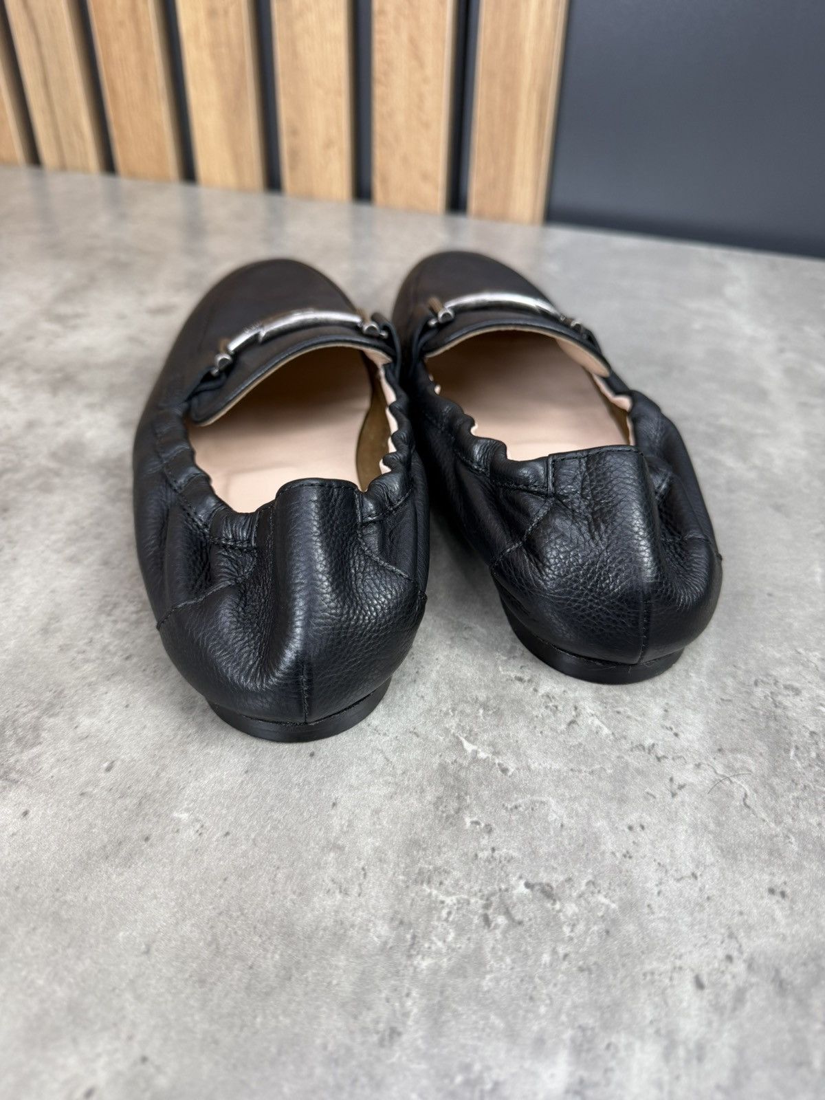 Tod's Tod’s Double T Black Leather Flats Loafers Size 37 1/2 Size US 7.5 / IT 37.5 - 5 Thumbnail