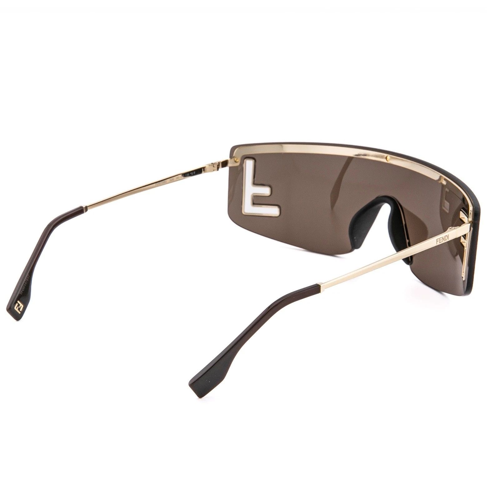 Fendi FENDI SPORT FE40168U Brown Gold Unisex Logo Wrap Mask 40168 Size ONE SIZE - 2 Thumbnail