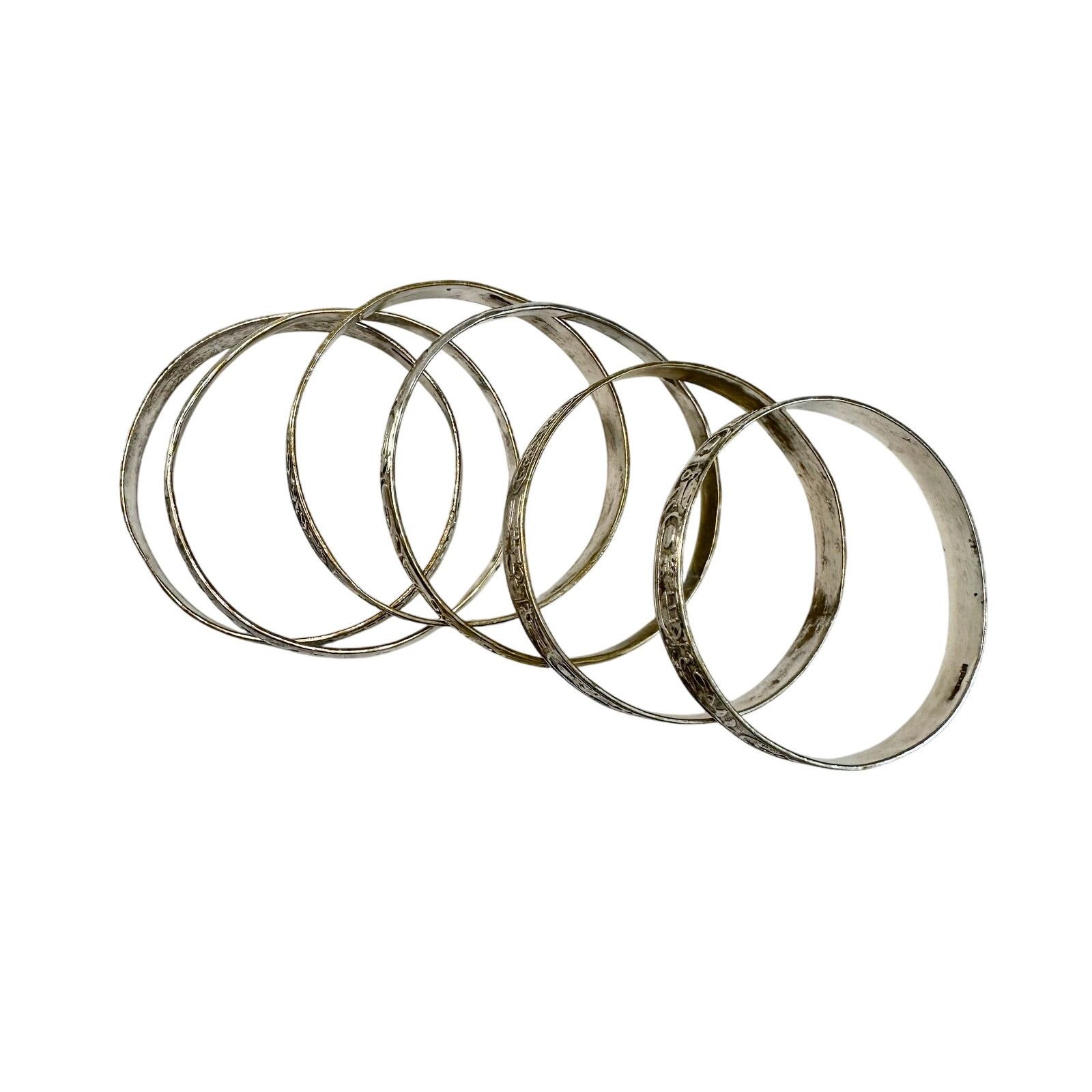 Other Symbol Etched Silverplated Bangle bracelets Stamped MEXICO Size ONE SIZE - 3 Thumbnail