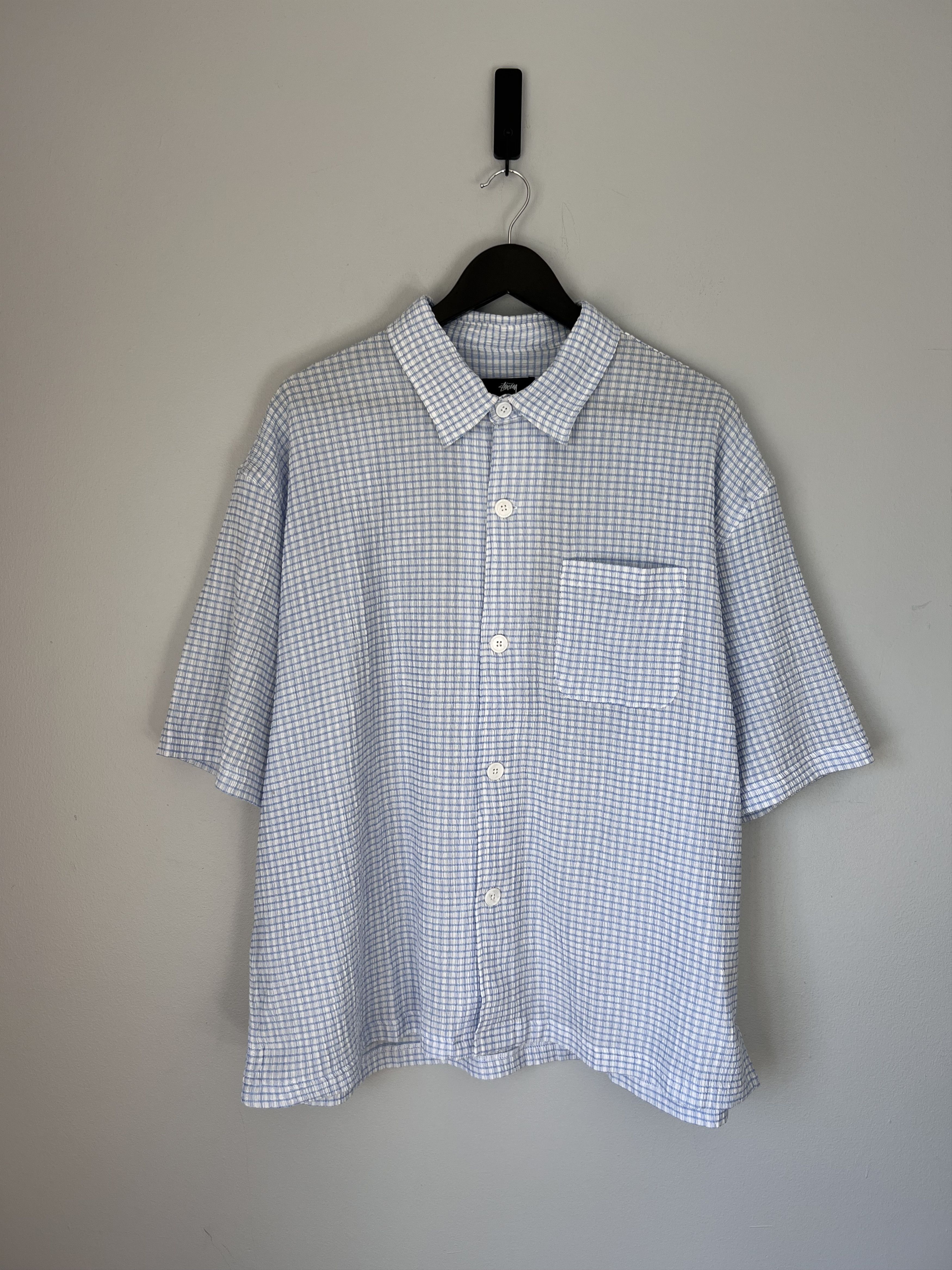 stussy CRINKLED CHECK SS SHIRT stussy CRINKLED CHECK SS SHIRT