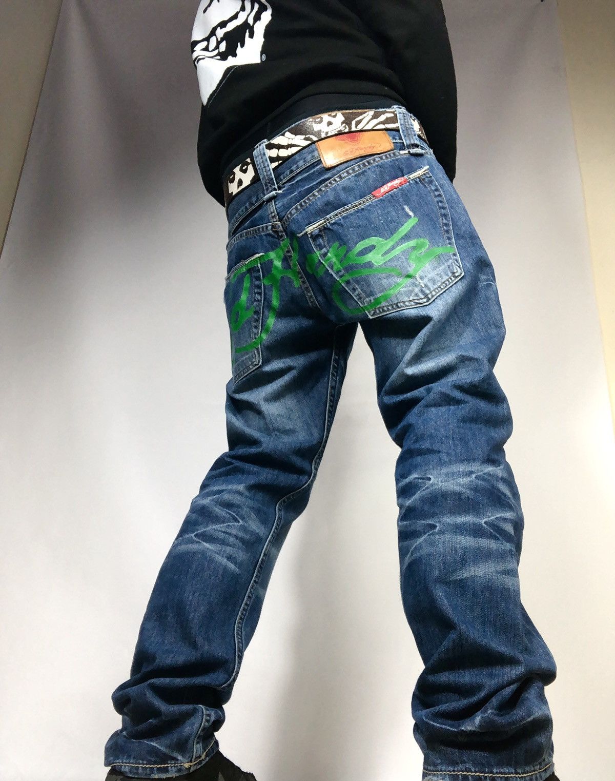 Image of Bundle X2 Ed Hardy Jeans 36 & Ed Hardy Belt in Blue, Men's