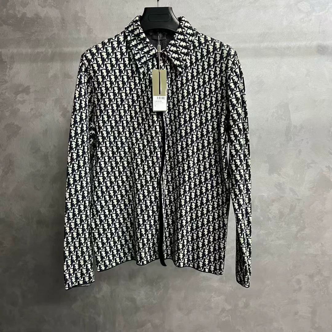 Dior dior beige navy logo long sleeve shirt Size US M / EU 48-50 / 2 - 1 Thumbnail