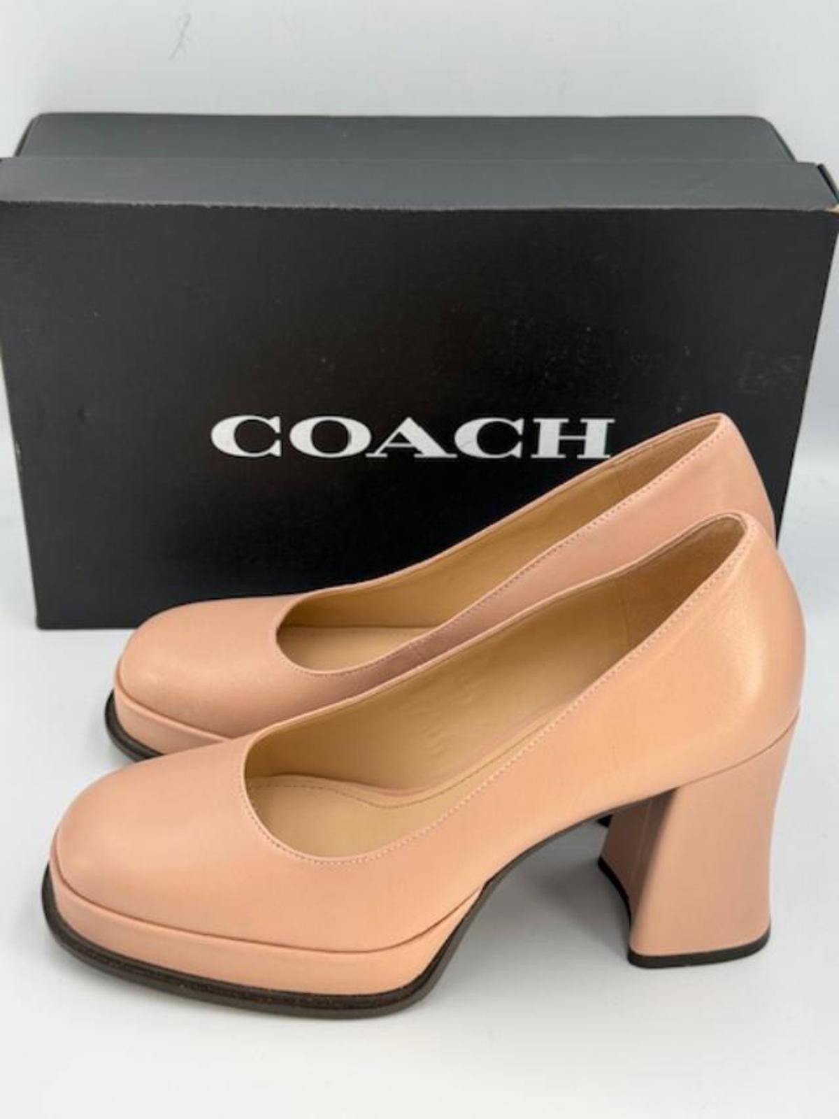 Coach Coach Sculpted Block Heel Pumps - Pale Blush -Women's Size 7 Size US 7 / IT 37 - 1 Thumbnail