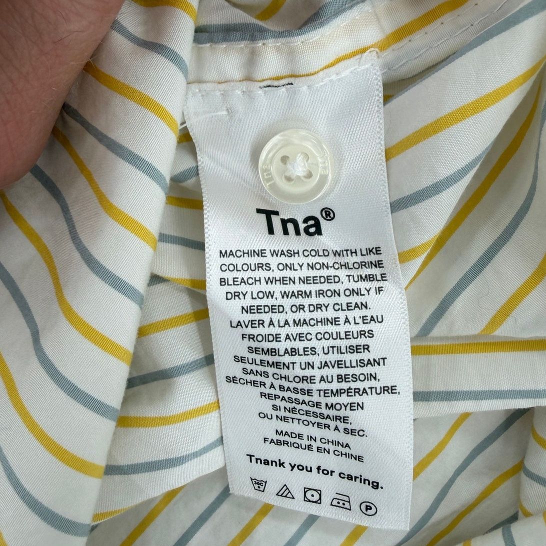 TNA Atrizia TNA Striped Cotton Short Sleeve Button Down Shirt Size S / US 4 / IT 40 - 7 Thumbnail