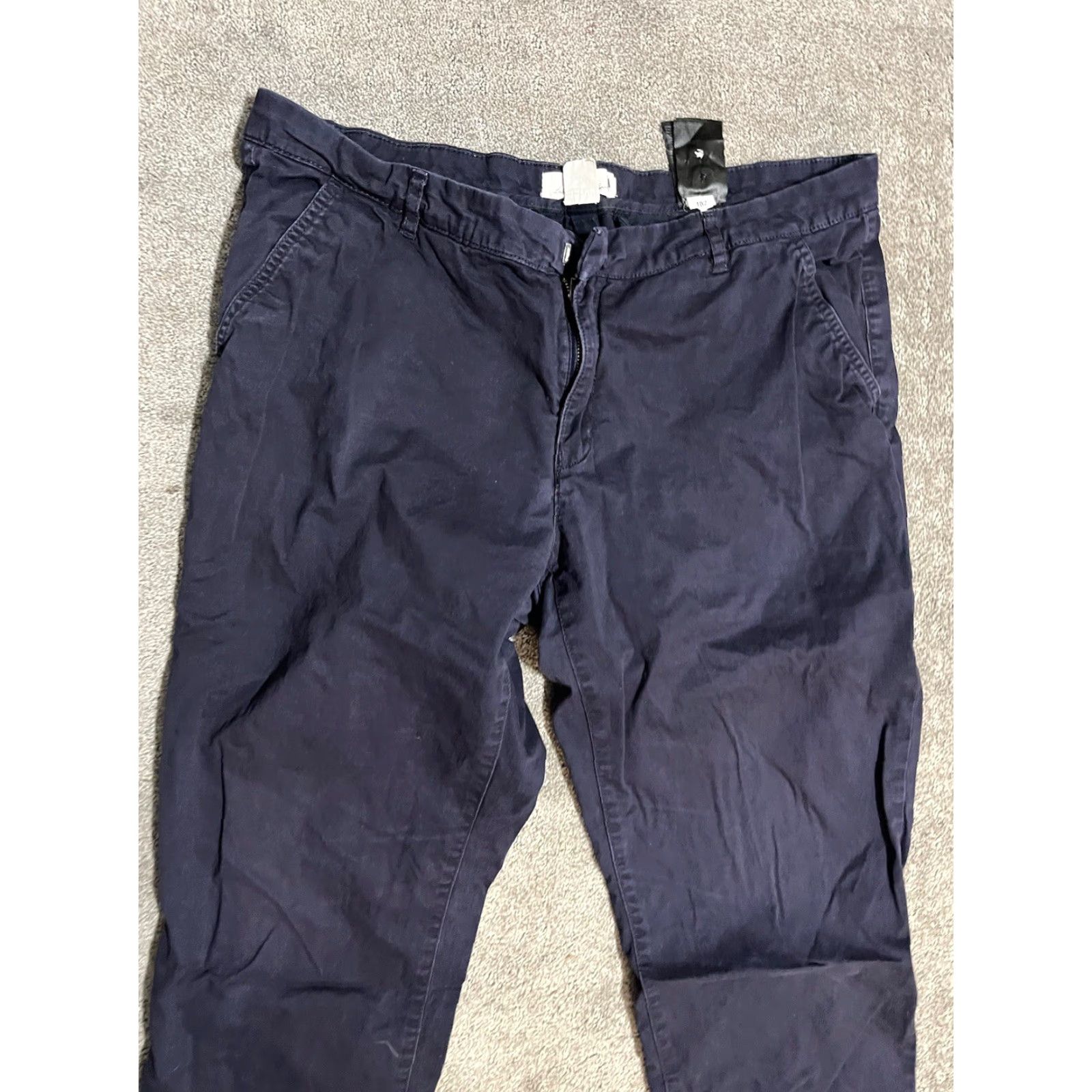 H&M H&M L.O.G.G. Skinny Jeans Dark Blue Womens Size 14 High Rise Stretch Cotton Blend Size 36" / US 14 / IT 50 - 2 Thumbnail