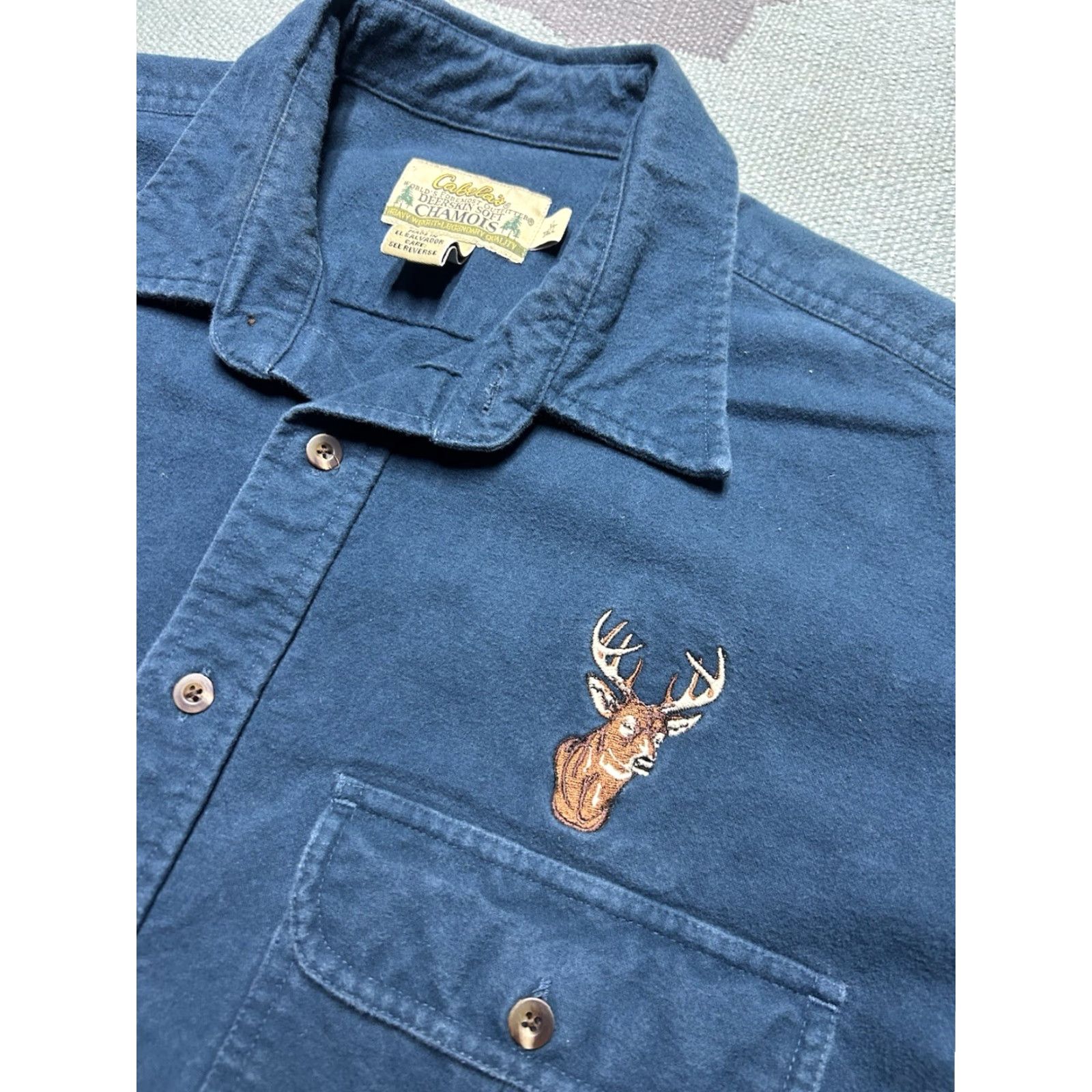 Vintage VINTAGE Cabela's long sleeve button shirt deerskin chamois deer blue XL tall Size US XL / EU 56 / 4 - 4 Thumbnail